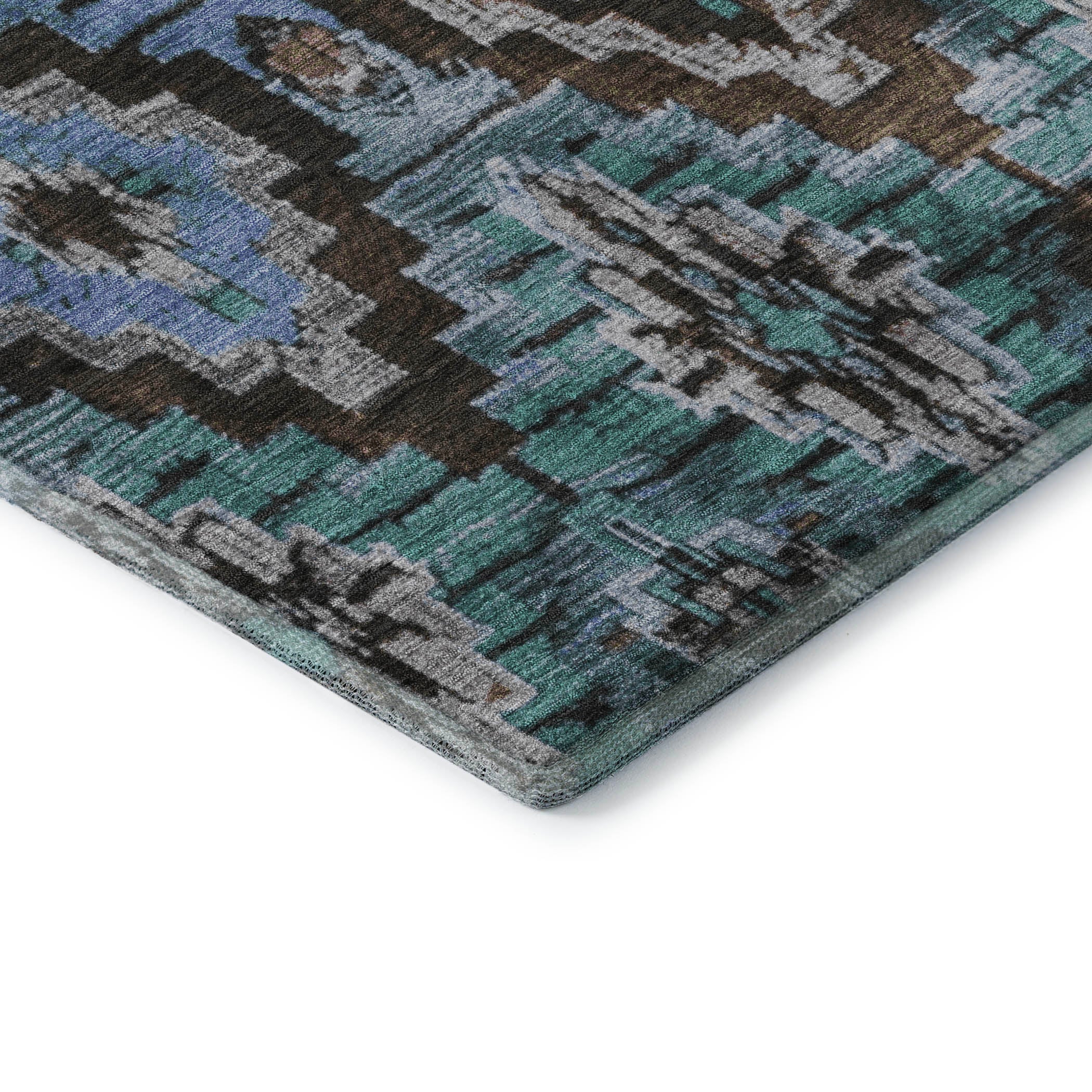 Kathmandu Machine Washable Transitional Brown Rug 1'8" x 2'6" #shape_Rectangle