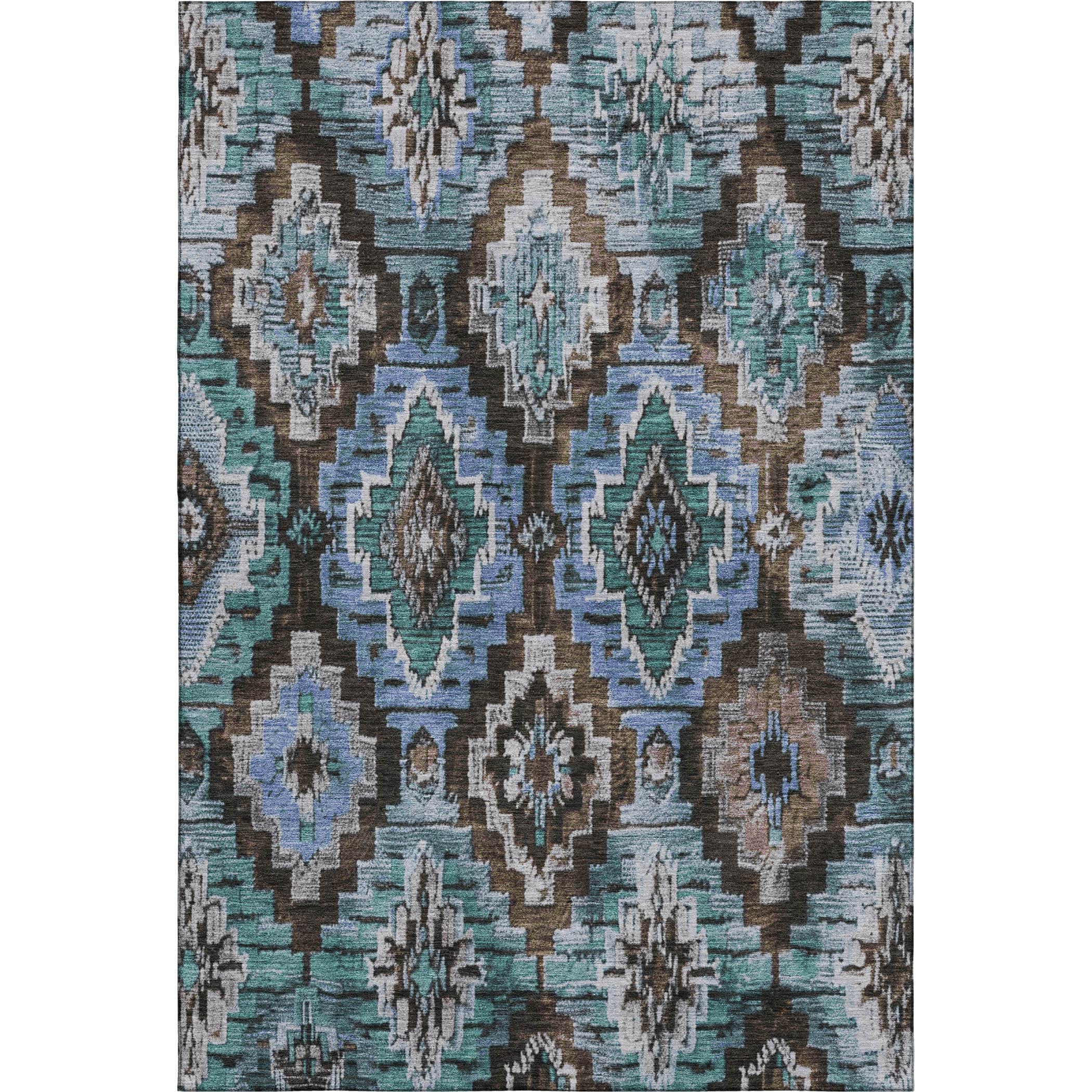 Kathmandu Machine Washable Transitional Brown Rug 2'6" x 3'10" #shape_Rectangle