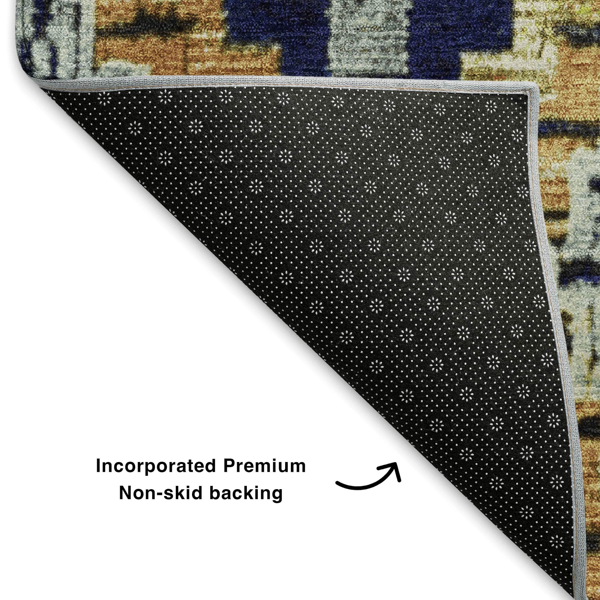 Kathmandu Machine Washable Transitional Navy Blue Rug 1'8" x 2'6" #shape_Rectangle