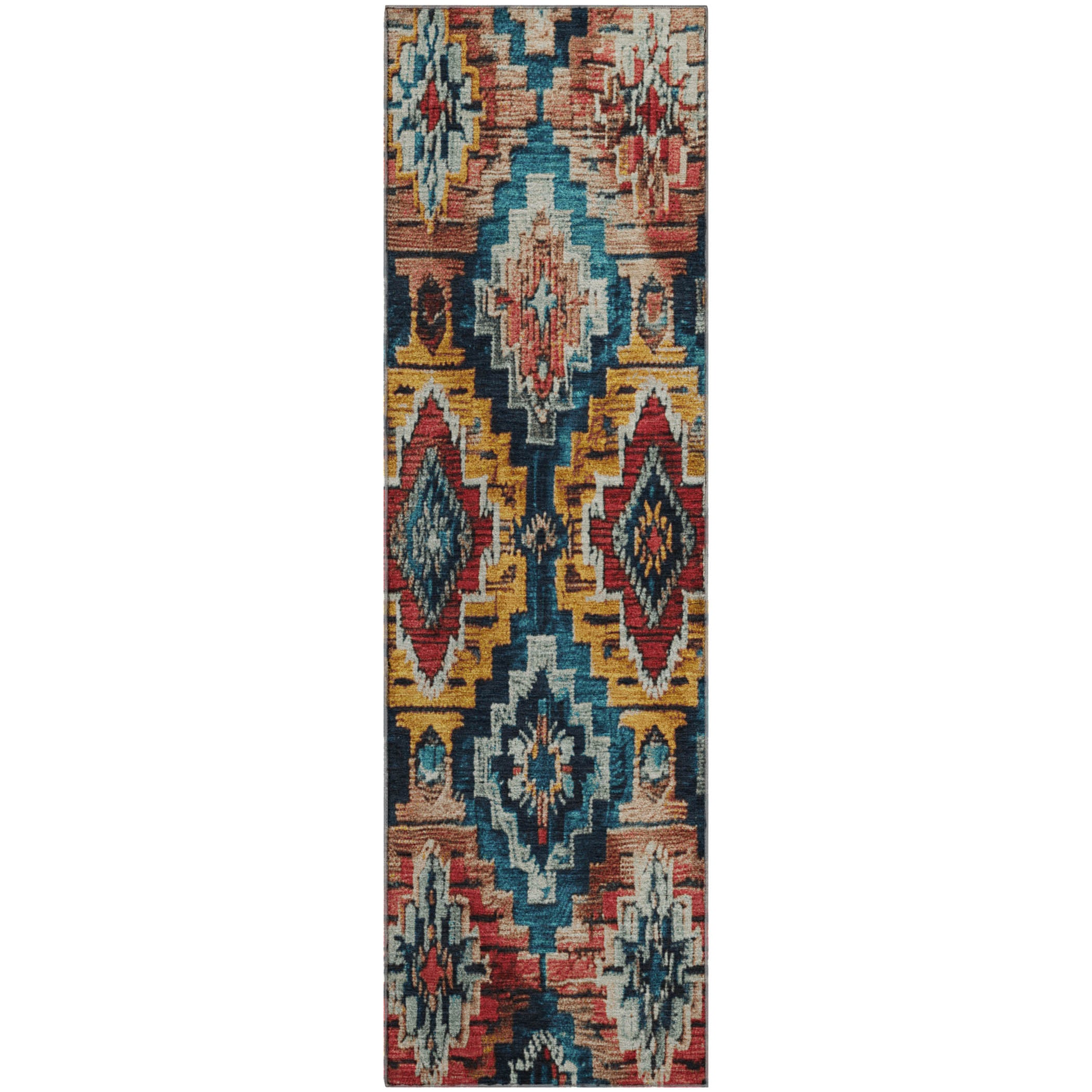 Kathmandu Machine Washable Transitional Rust Orange Rug 2'3" x 7'6" #shape_Runner