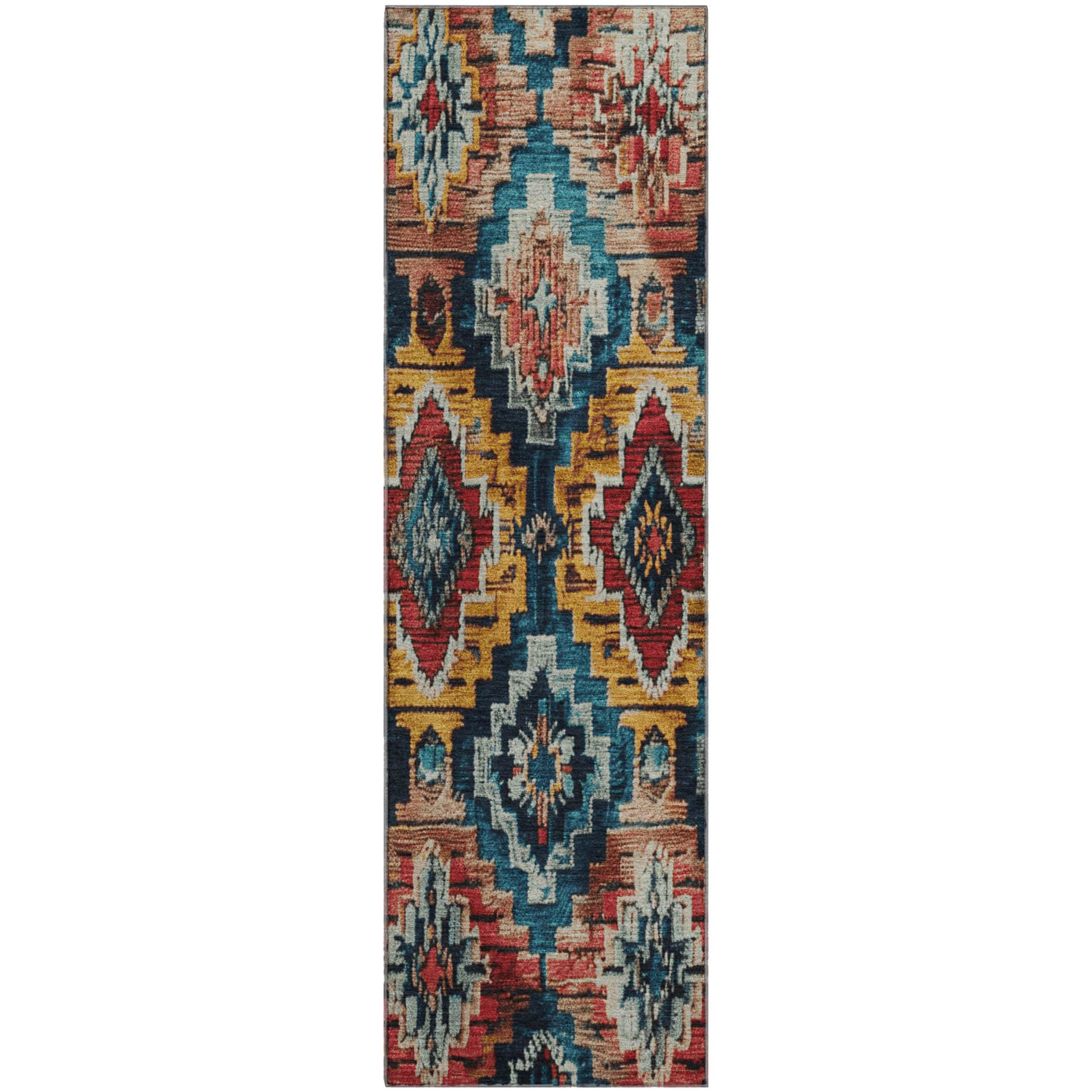 Kathmandu Machine Washable Transitional Rust Orange Rug 2'3" x 7'6" #shape_Runner