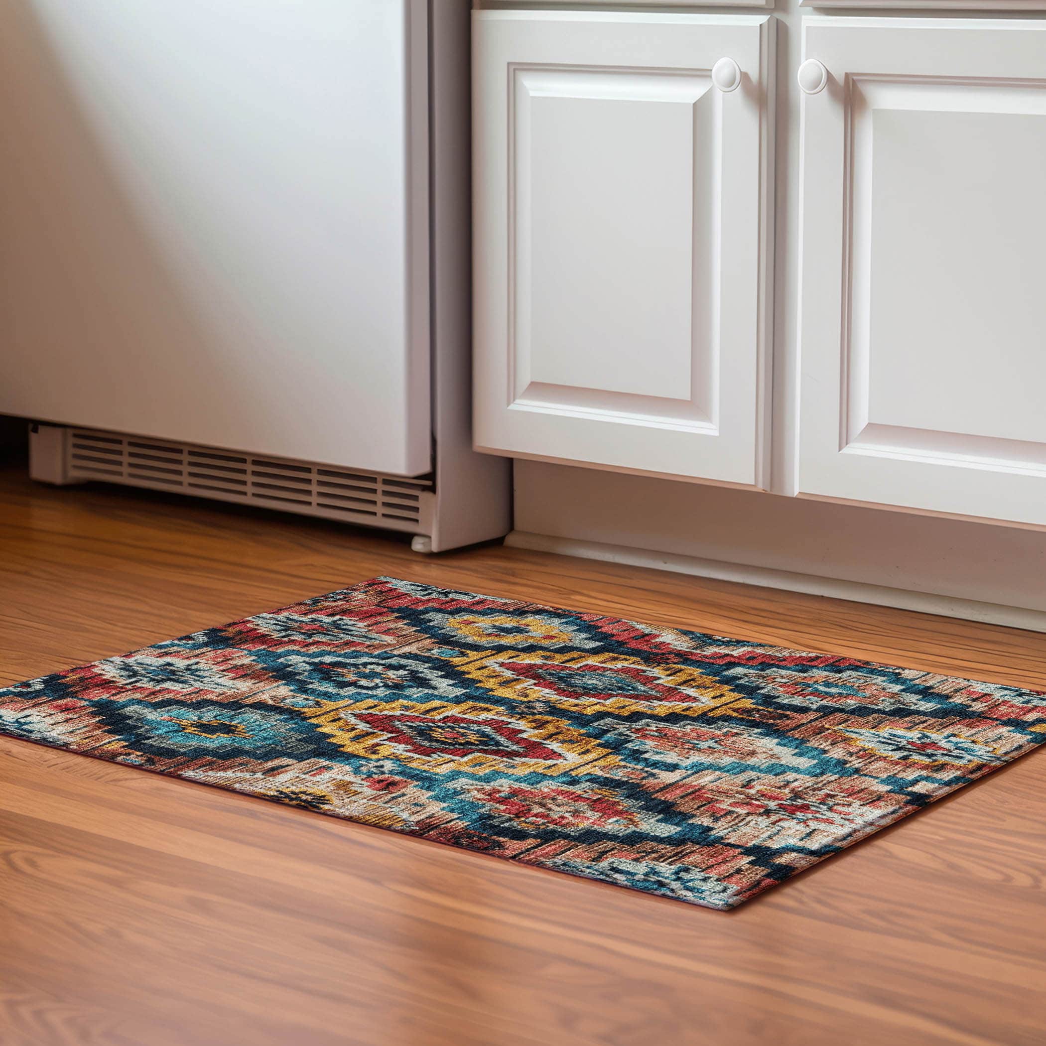 Kathmandu Machine Washable Transitional Rust Orange Rug 1'8" x 2'6" #shape_Rectangle