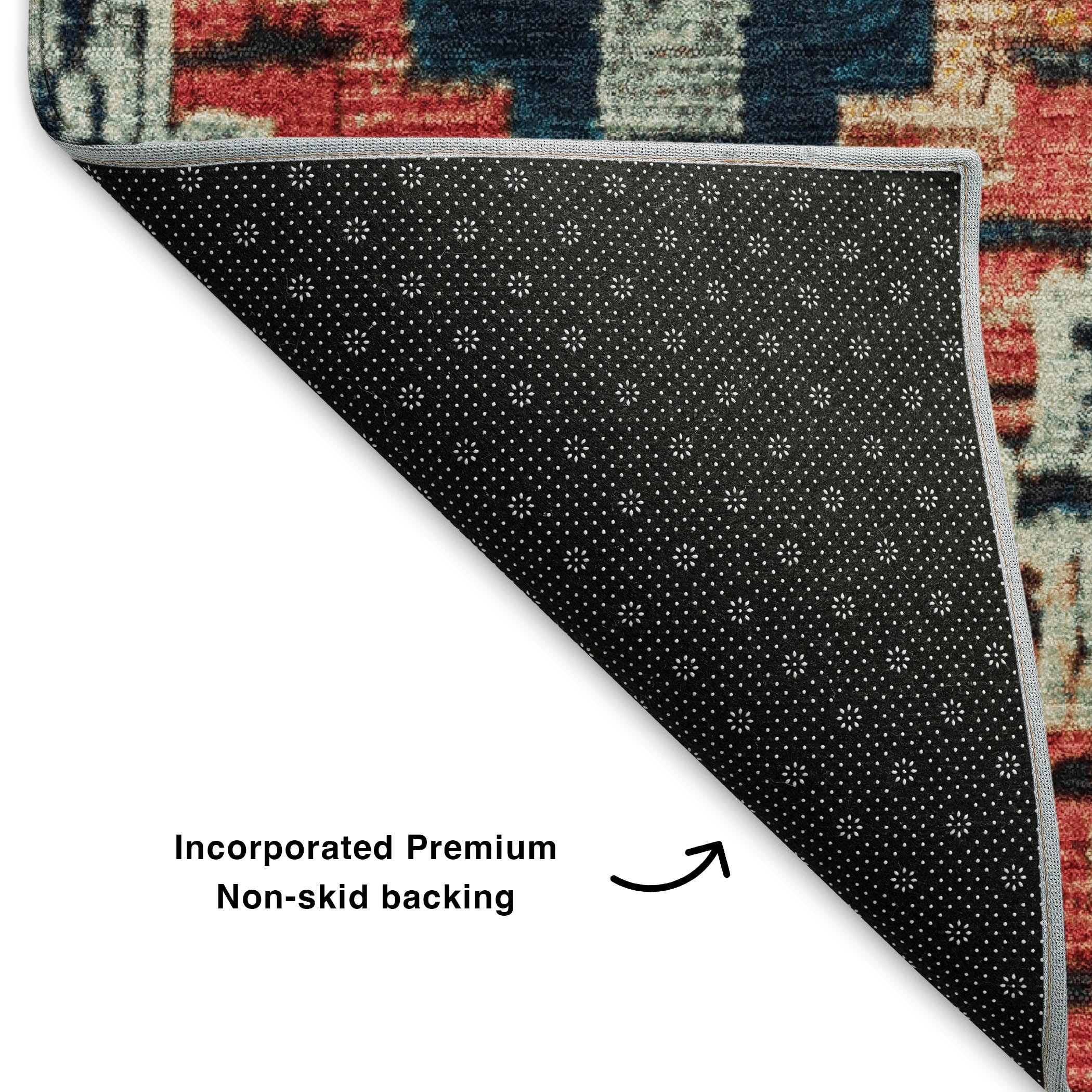 Kathmandu Machine Washable Transitional Rust Orange Rug 1'8" x 2'6" #shape_Rectangle