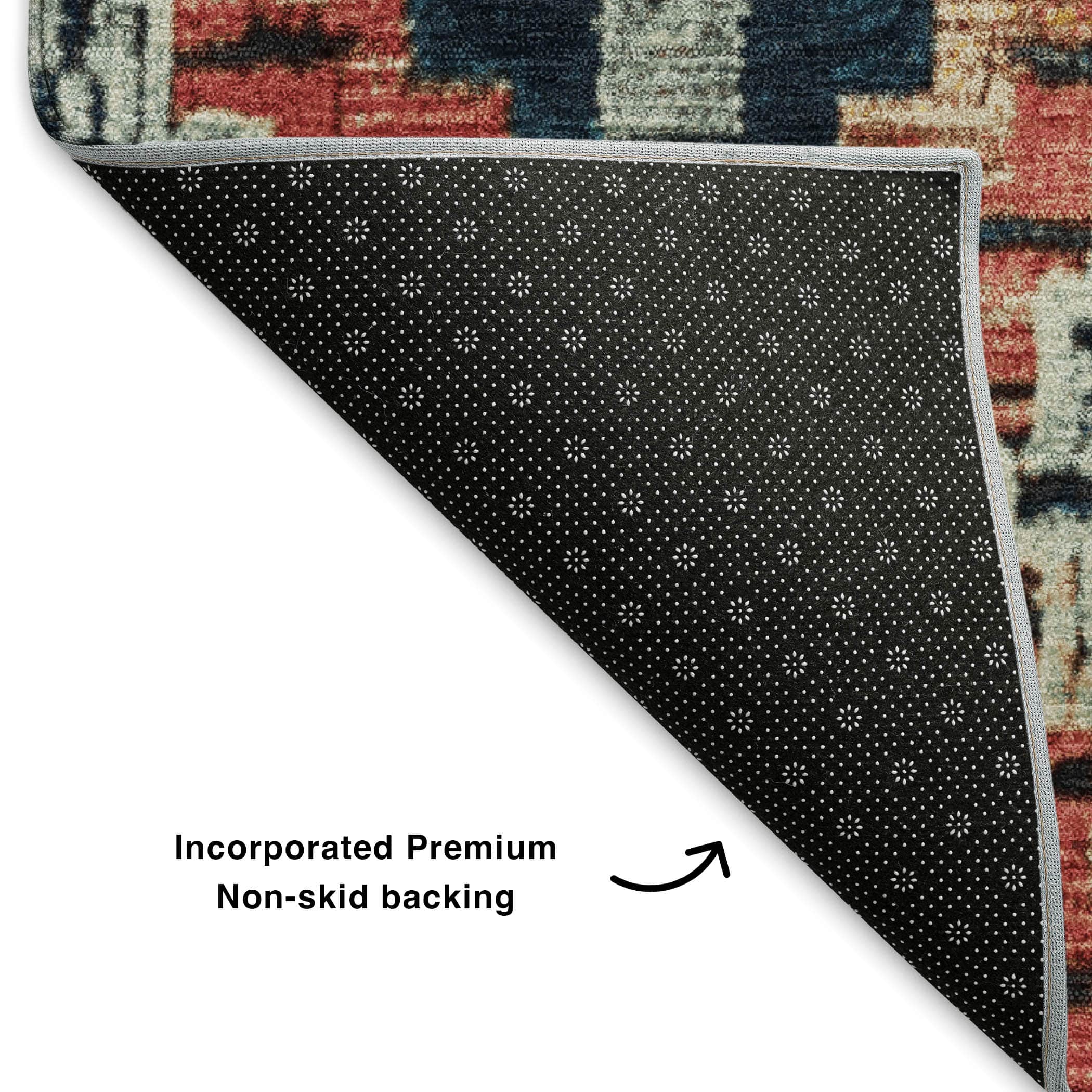 Kathmandu Machine Washable Transitional Rust Orange Rug 1'8" x 2'6" #shape_Rectangle