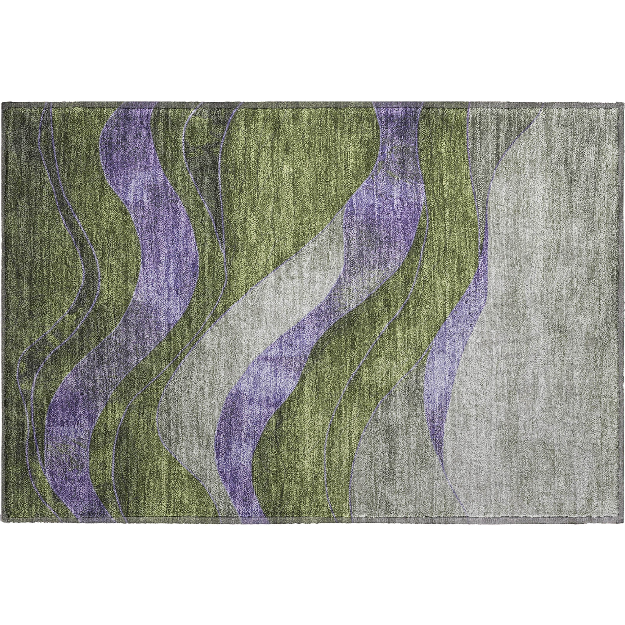 Nairobi Machine Washable Transitional Olive Green Rug 1'8" x 2'6" #shape_Rectangle