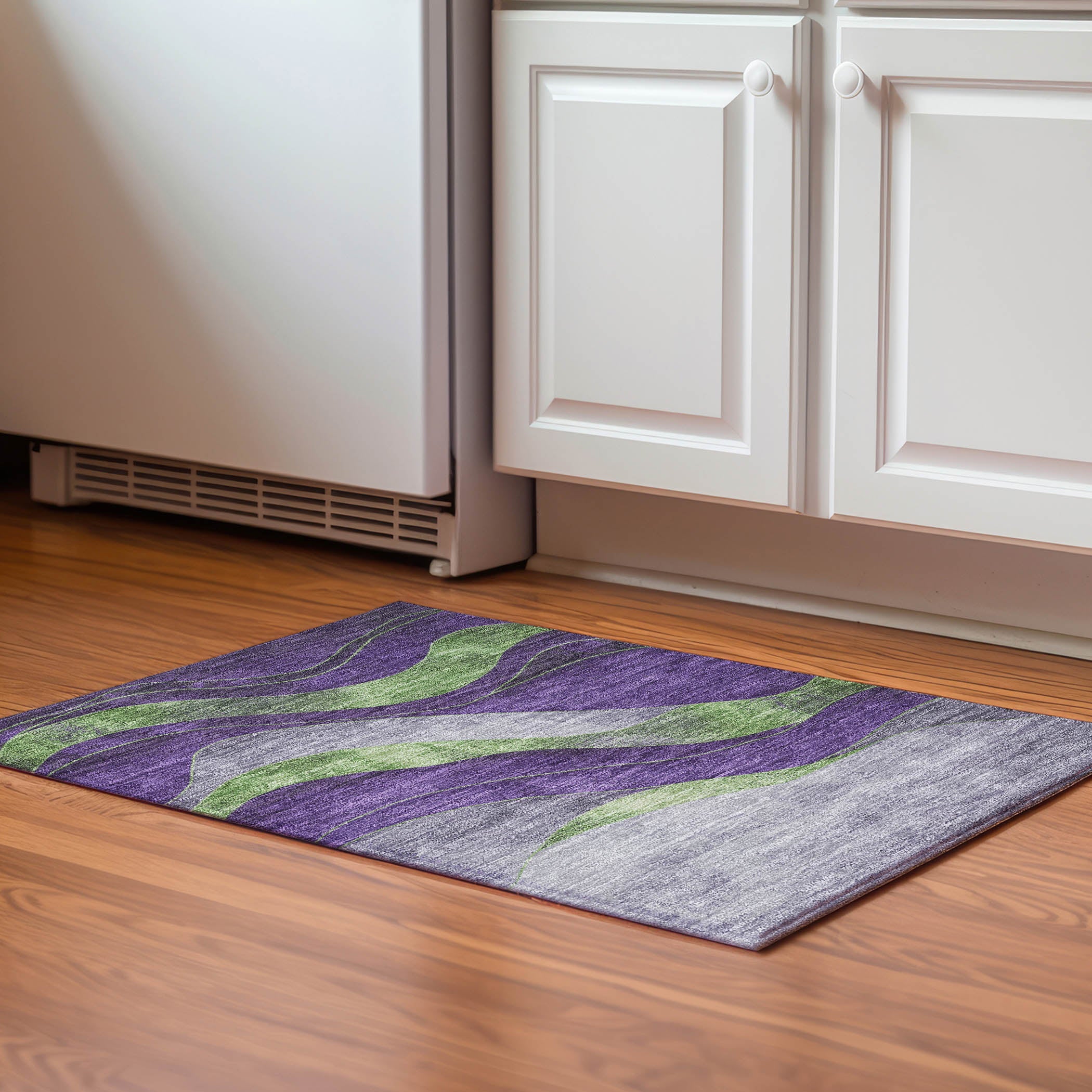Nairobi Machine Washable Transitional Purple Rug 1'8" x 2'6" #shape_Rectangle