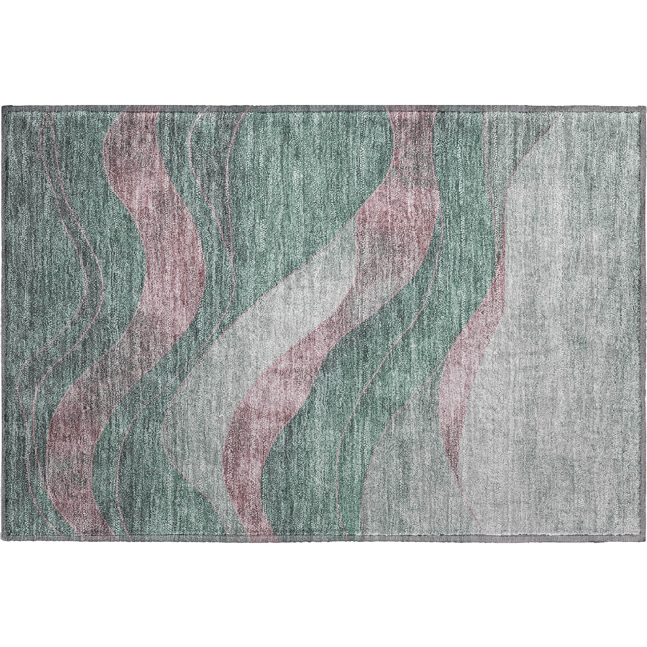 Nairobi Machine Washable Transitional Sage Green Rug 1'8" x 2'6" #shape_Rectangle