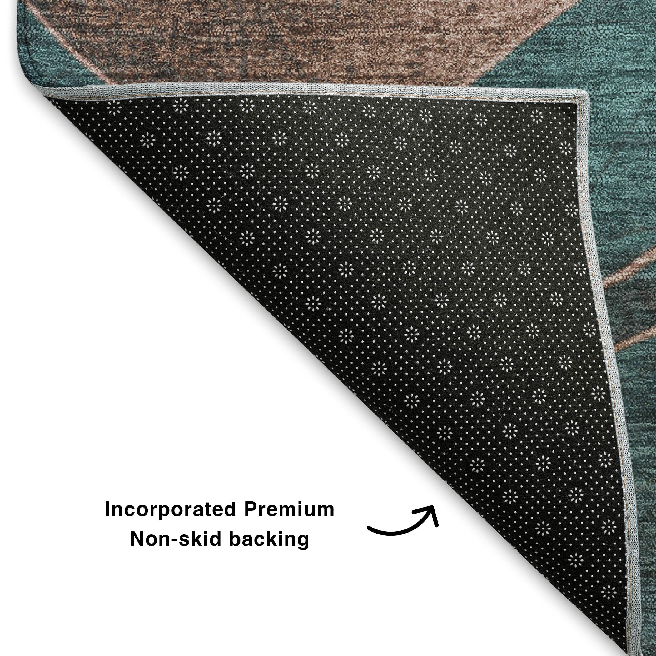Nairobi Machine Washable Transitional Teal Rug 1'8" x 2'6" #shape_Rectangle