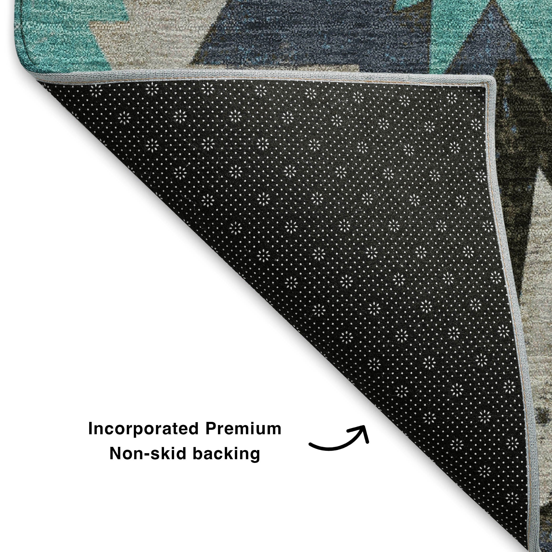Chiang Mai Machine Washable Transitional Black Rug 1'8" x 2'6" #shape_Rectangle