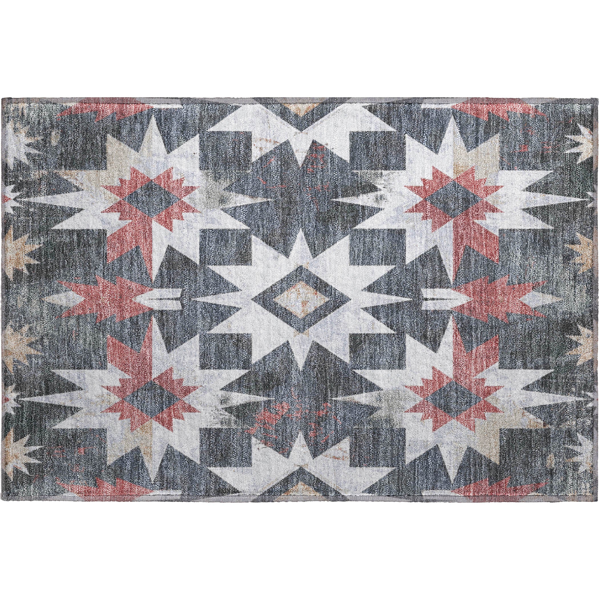 Chiang Mai Machine Washable Transitional Charcoal Gray Rug 1'8" x 2'6" #shape_Rectangle