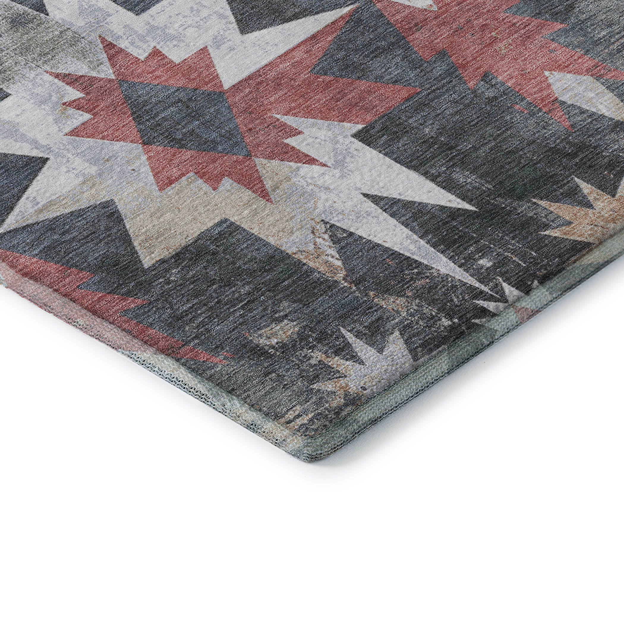 Chiang Mai Machine Washable Transitional Charcoal Gray Rug 1'8" x 2'6" #shape_Rectangle