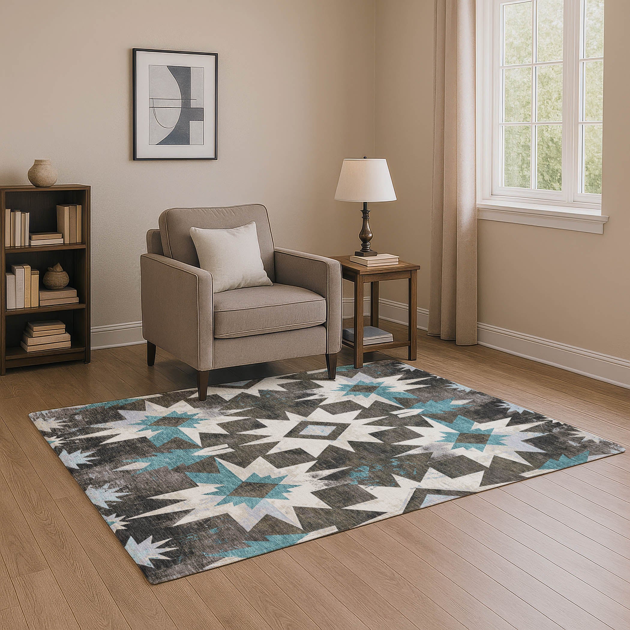 Chiang Mai Machine Washable Transitional Coffee Brown Rug 2'6" x 3'10" #shape_Rectangle