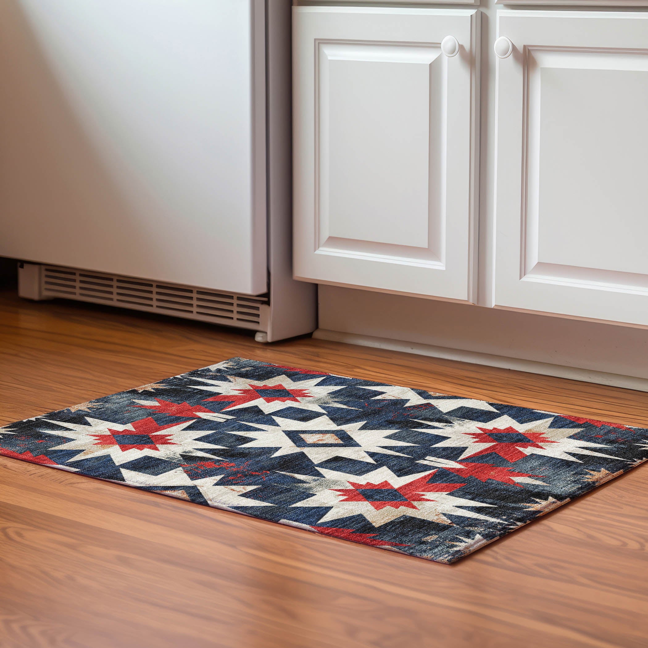 Chiang Mai Machine Washable Transitional Navy Blue Rug 1'8" x 2'6" #shape_Rectangle