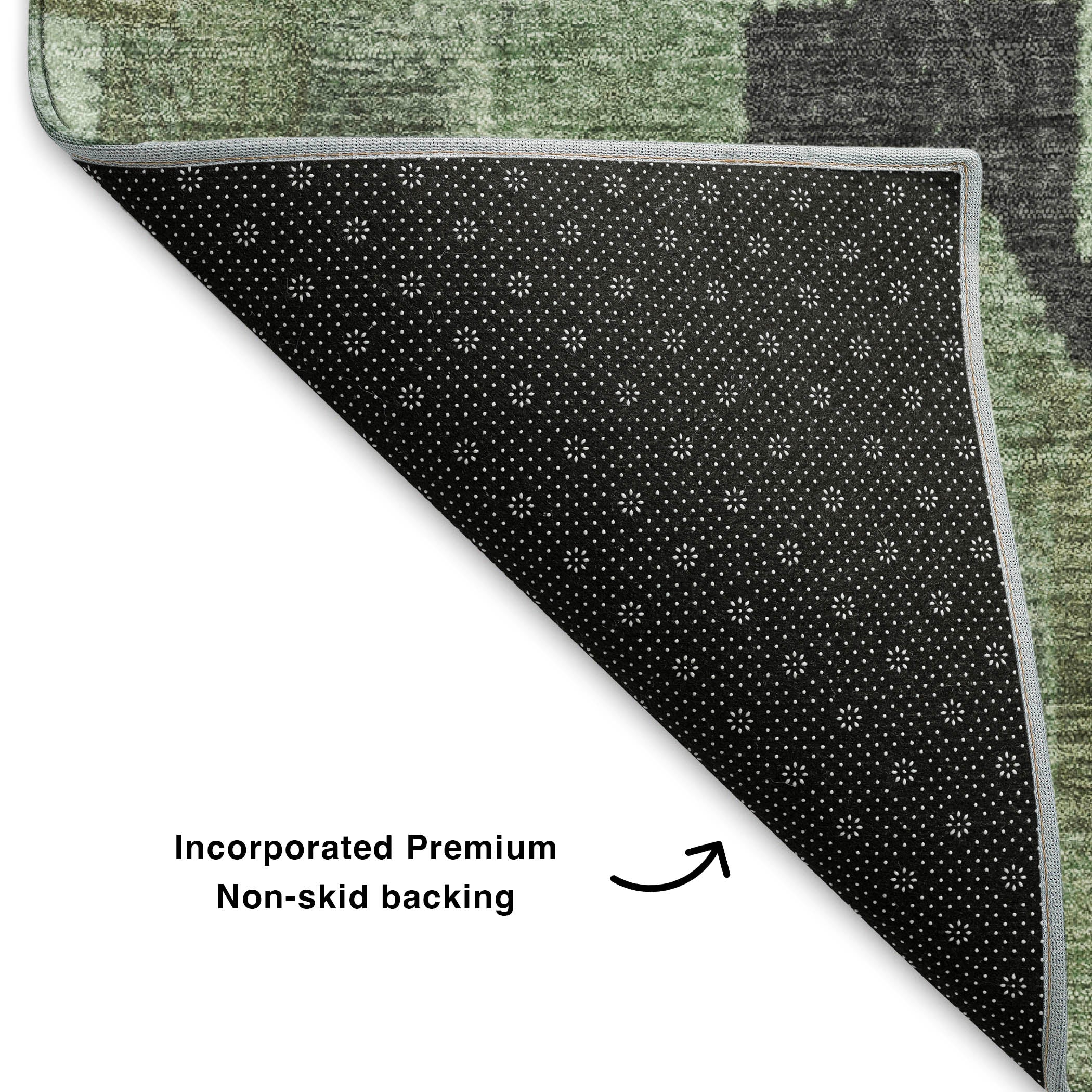 Cusco Machine Washable Transitional Aloe Green Rug 1'8" x 2'6" #shape_Rectangle