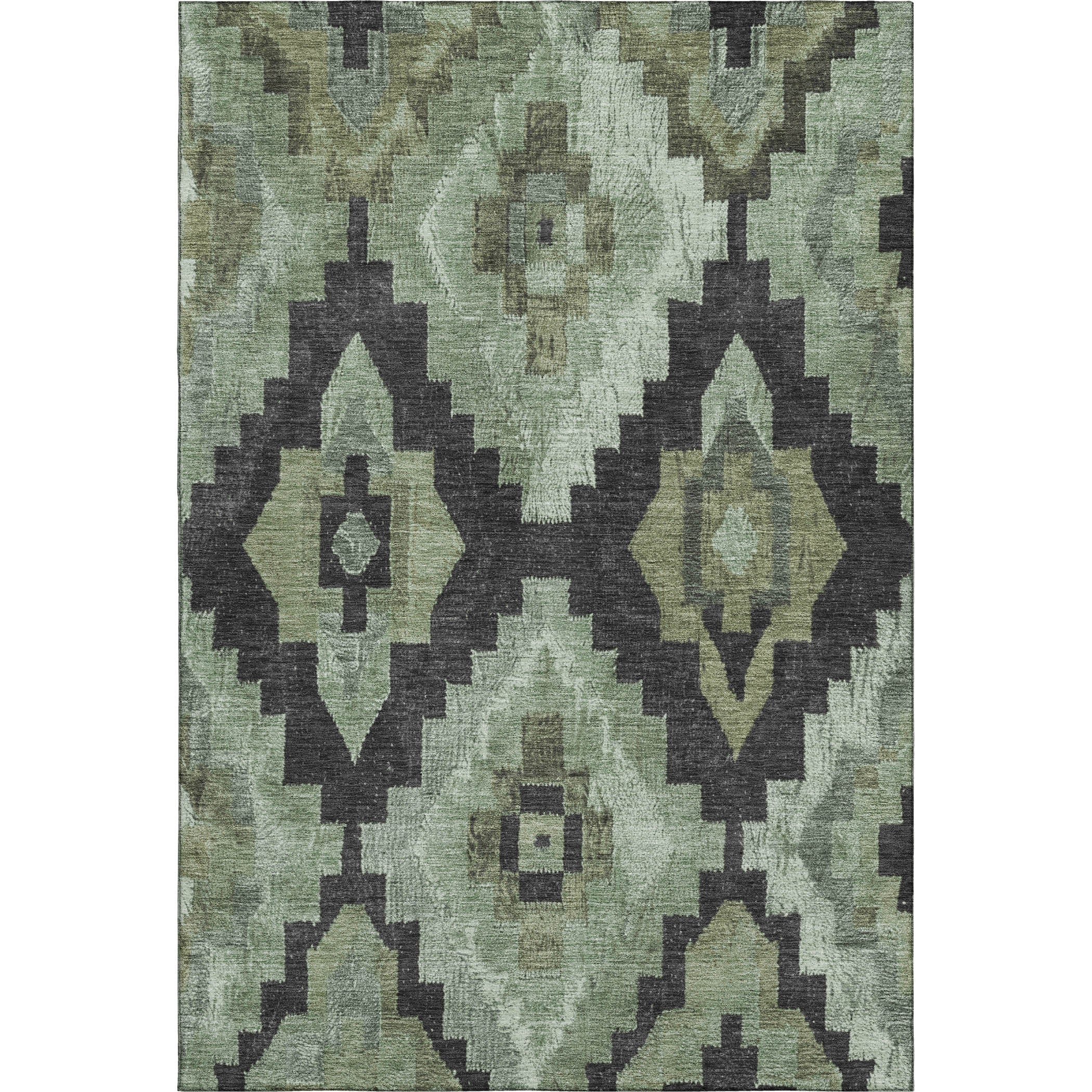 Cusco Machine Washable Transitional Aloe Green Rug 2'6" x 3'10" #shape_Rectangle