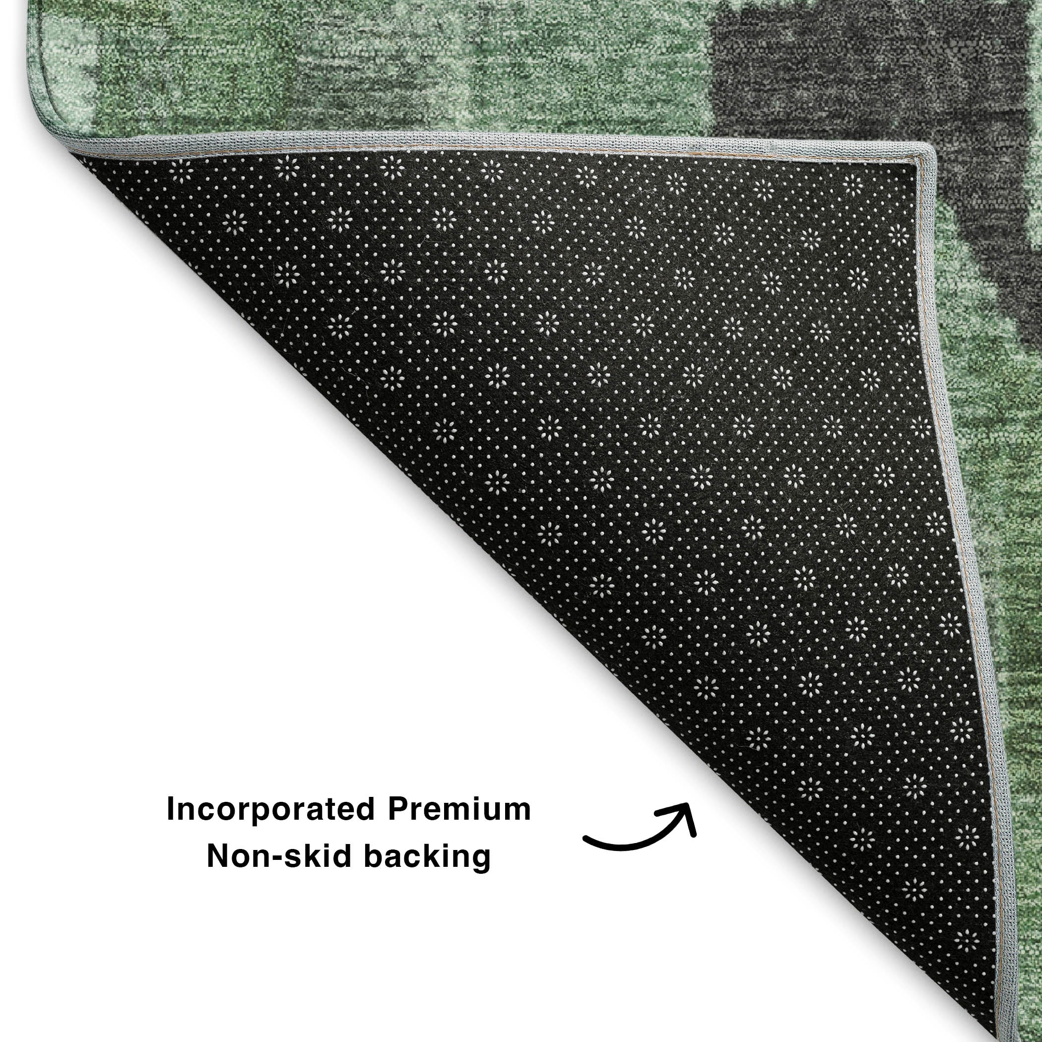 Cusco Machine Washable Transitional Green Rug 1'8" x 2'6" #shape_Rectangle