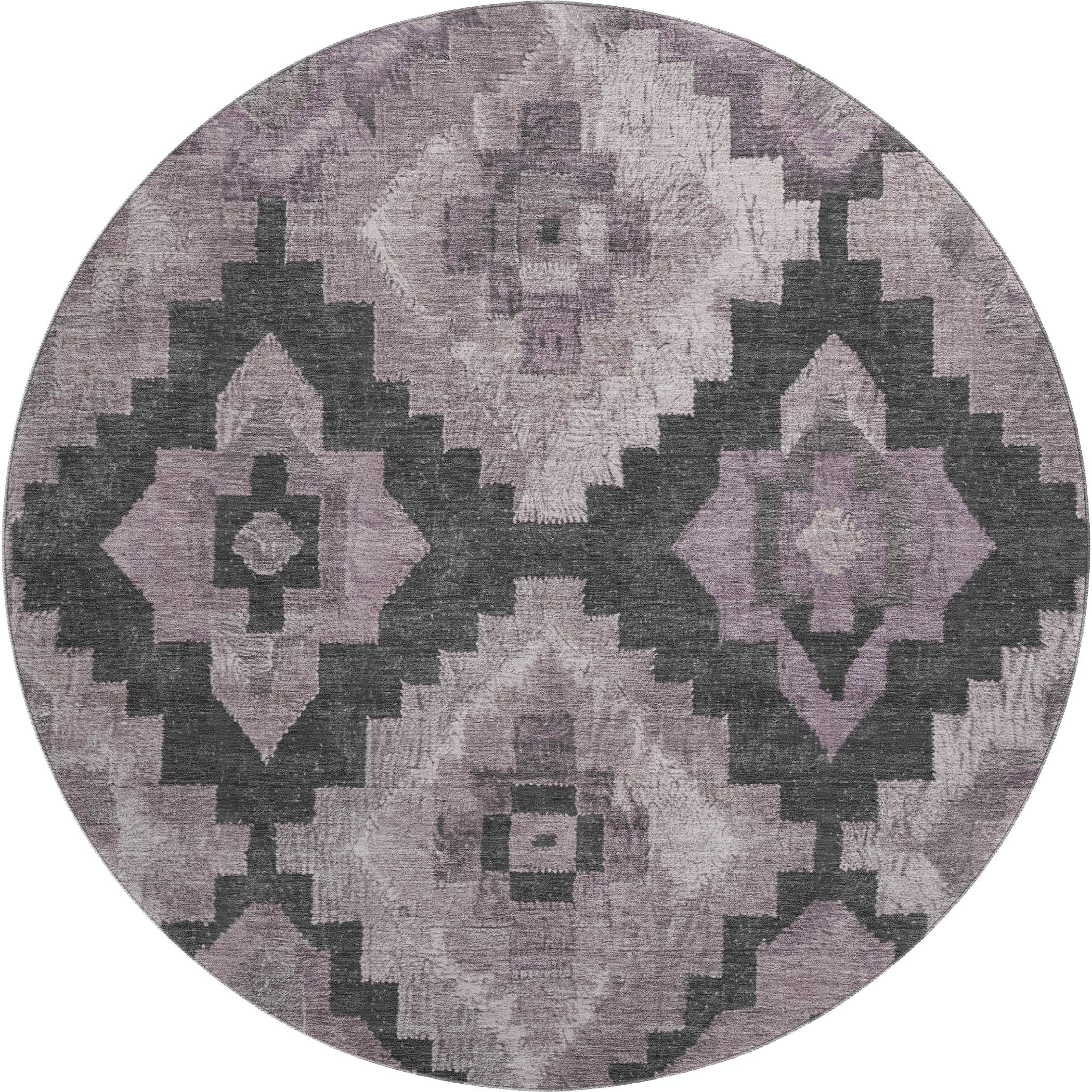 Cusco Machine Washable Transitional Lavender Purple Rug 8' x 8' #shape_Round