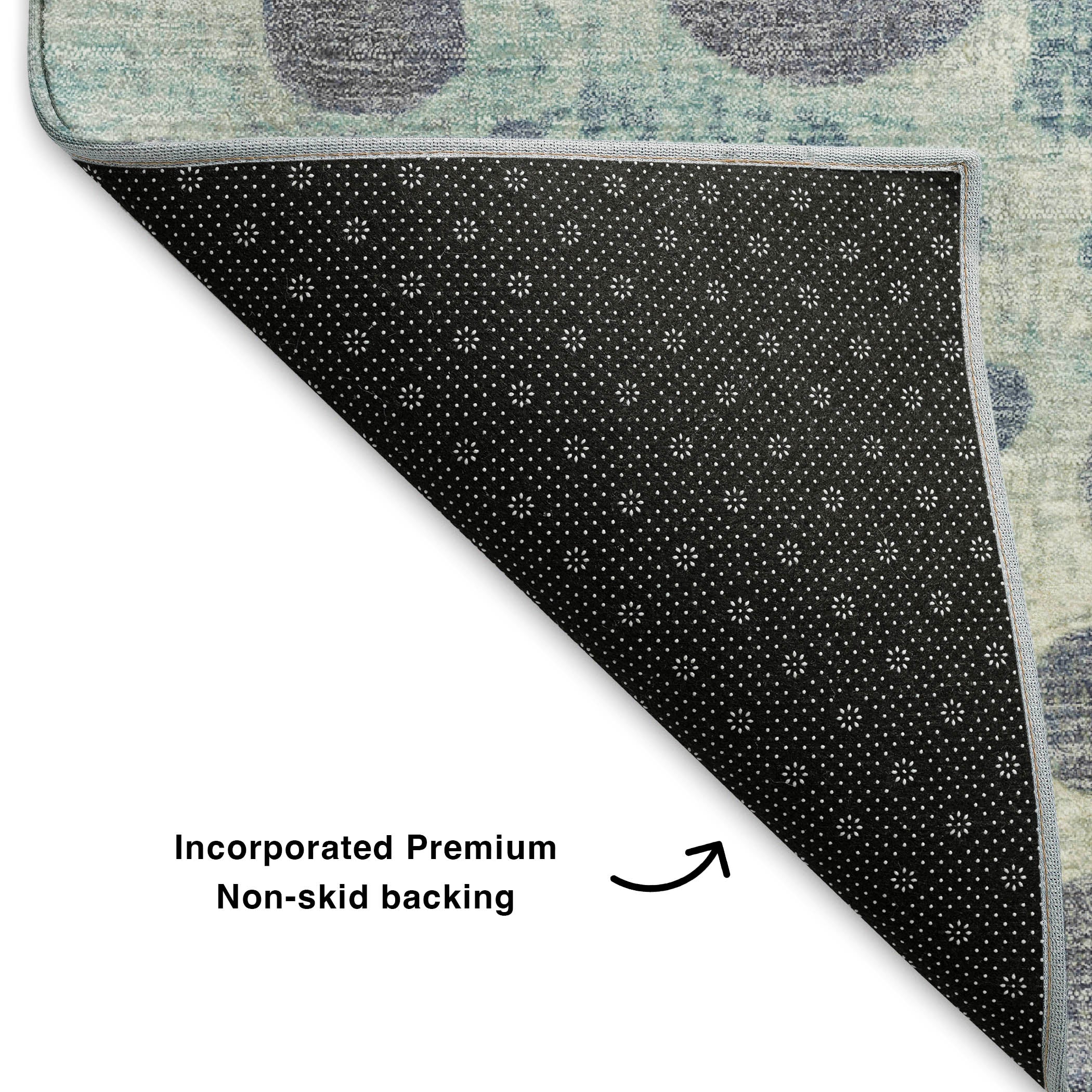 Kathmandu Machine Washable Transitional Denim Blue Rug 1'8" x 2'6" #shape_Rectangle