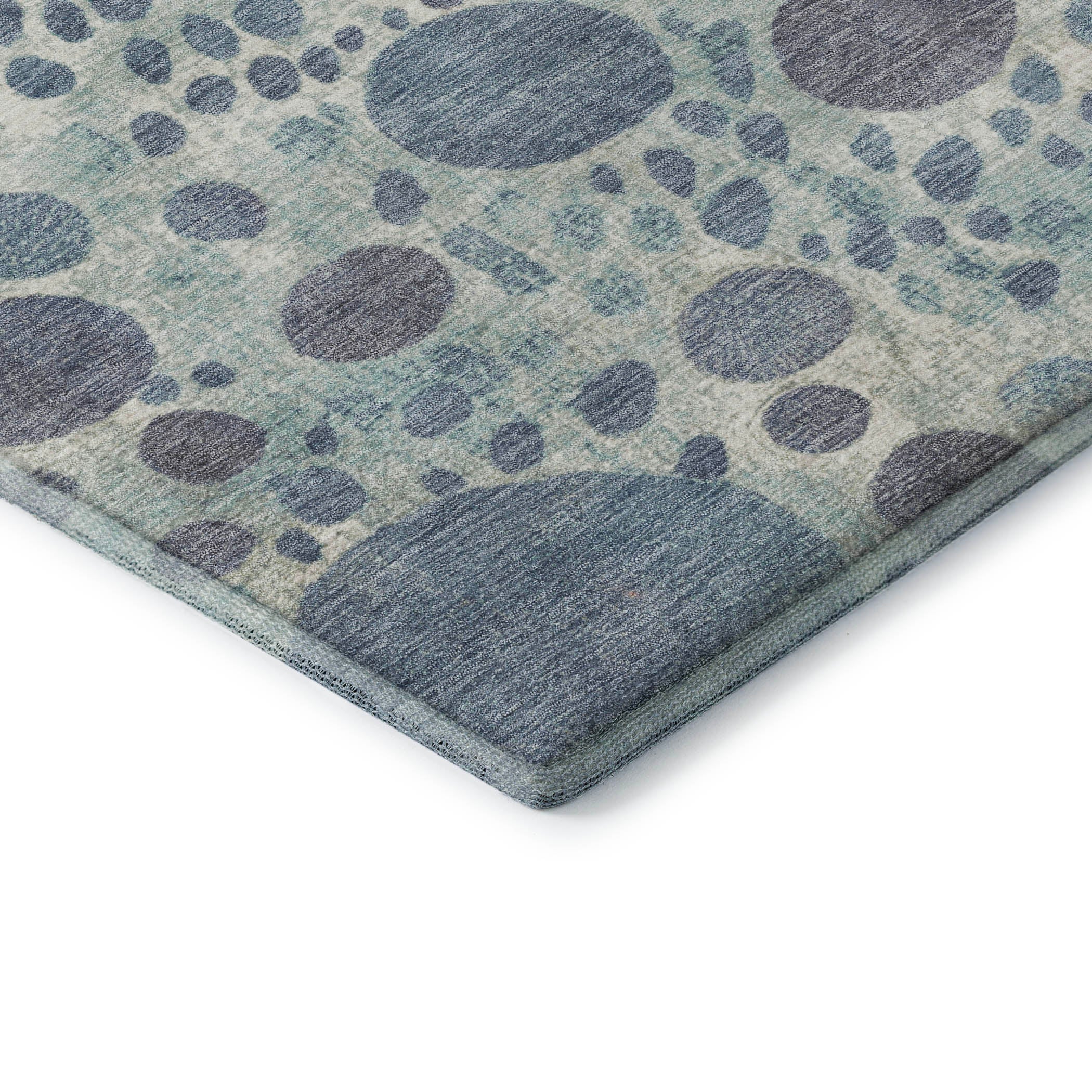 Kathmandu Machine Washable Transitional Denim Blue Rug 1'8" x 2'6" #shape_Rectangle