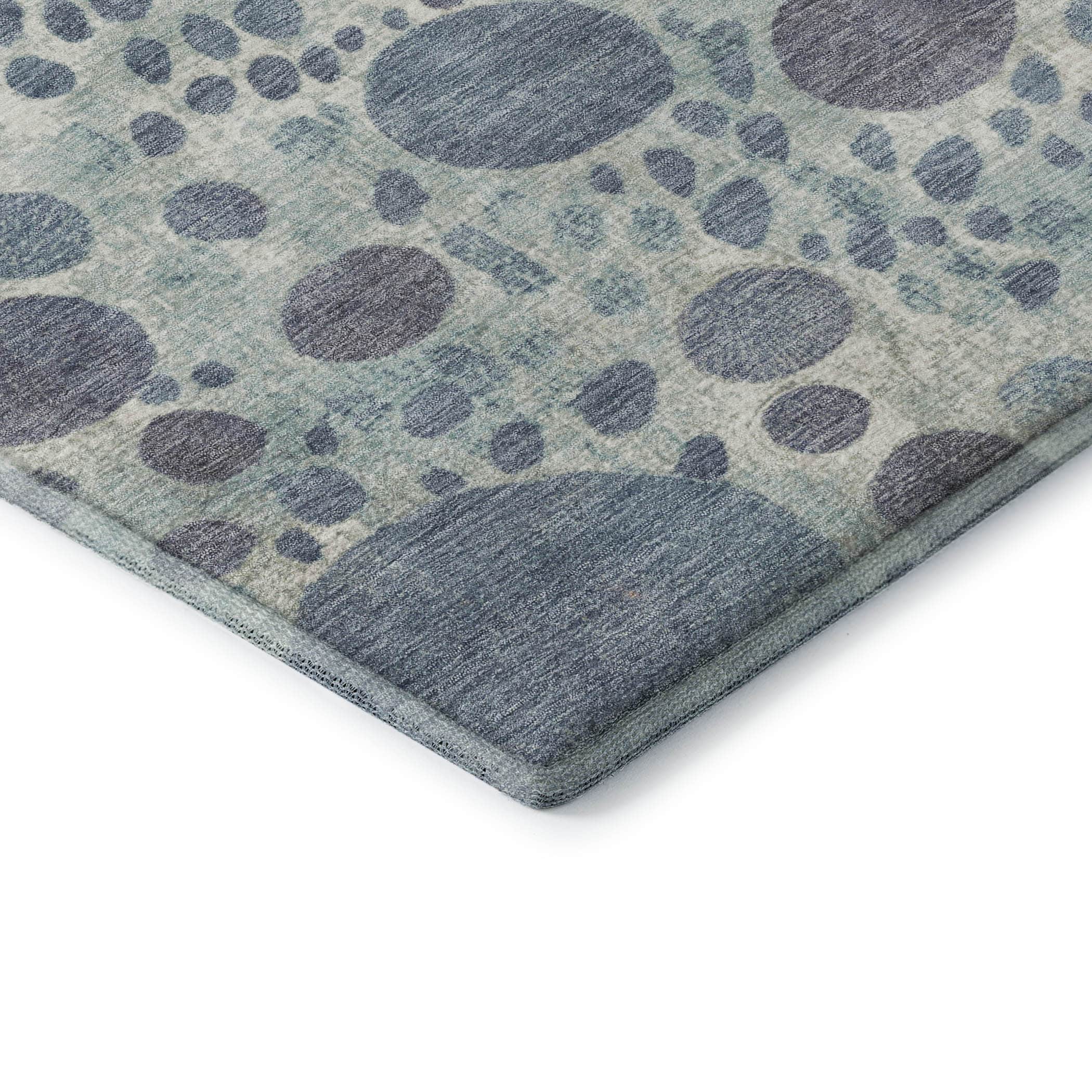 Kathmandu Machine Washable Transitional Denim Blue Rug 1'8" x 2'6" #shape_Rectangle