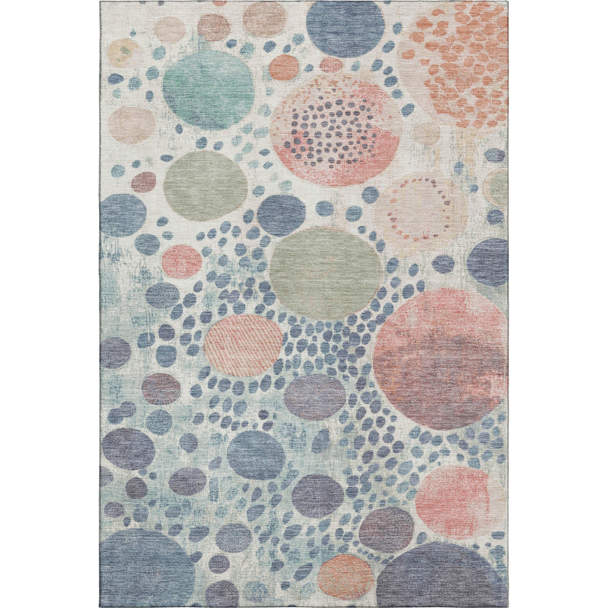 Kathmandu Machine Washable Transitional Denim Blue Rug 2'6" x 3'10" #shape_Rectangle