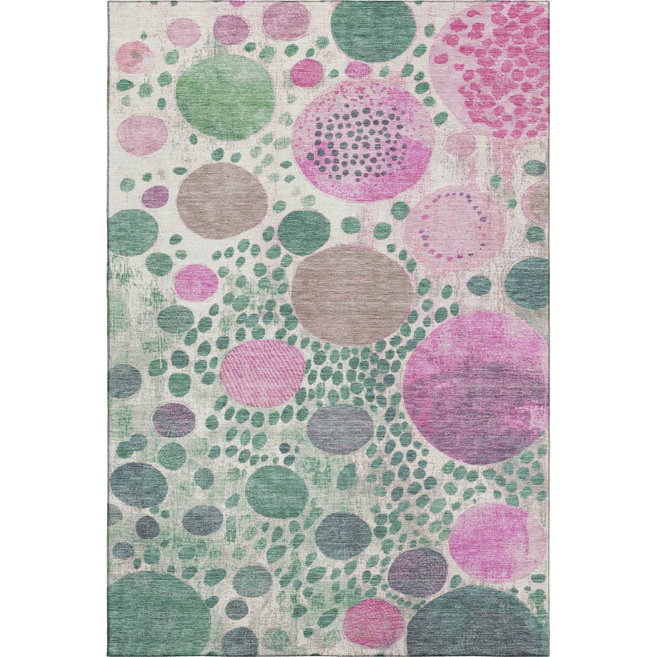 Kathmandu Machine Washable Transitional Green Rug 2'6" x 3'10" #shape_Rectangle