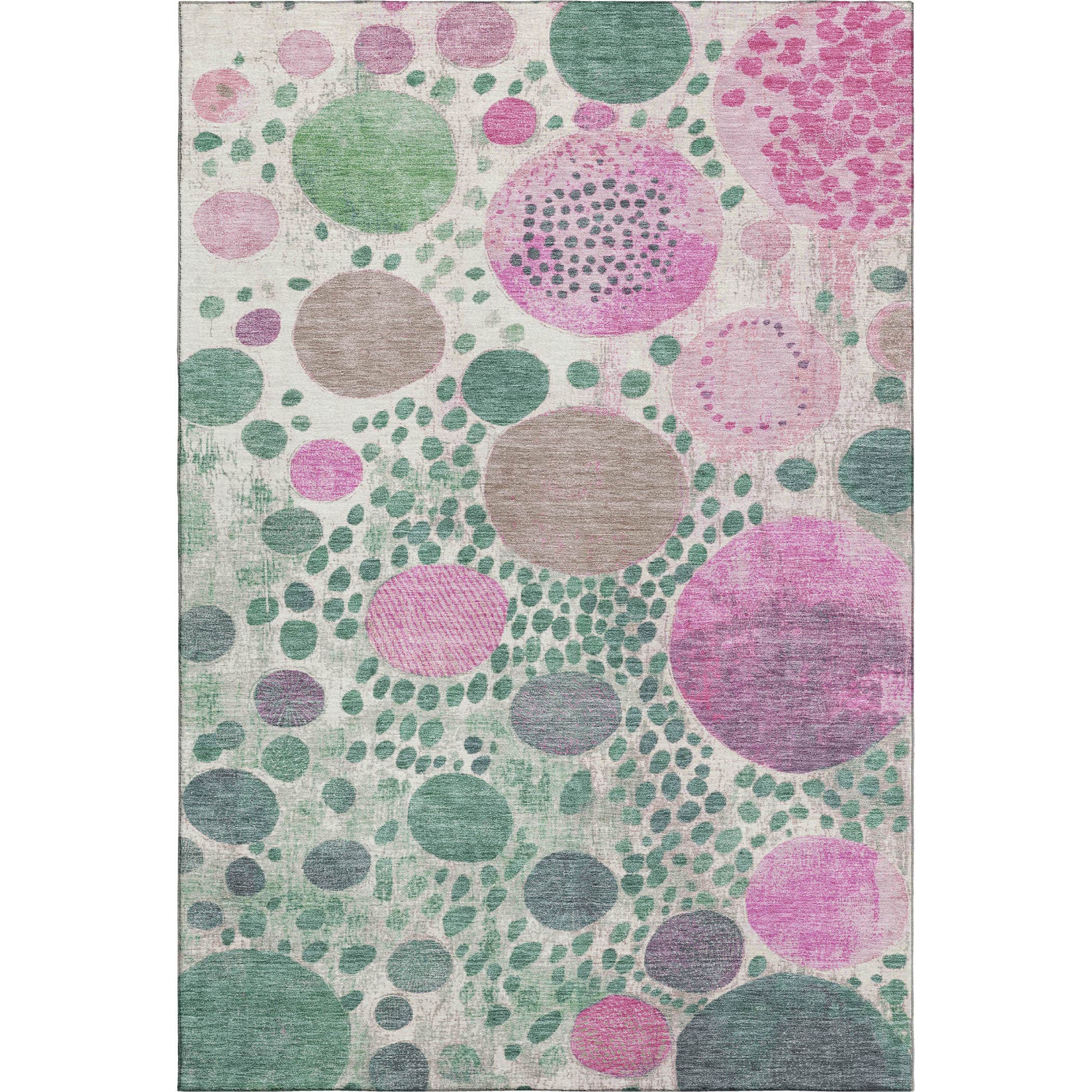 Kathmandu Machine Washable Transitional Green Rug 2'6" x 3'10" #shape_Rectangle