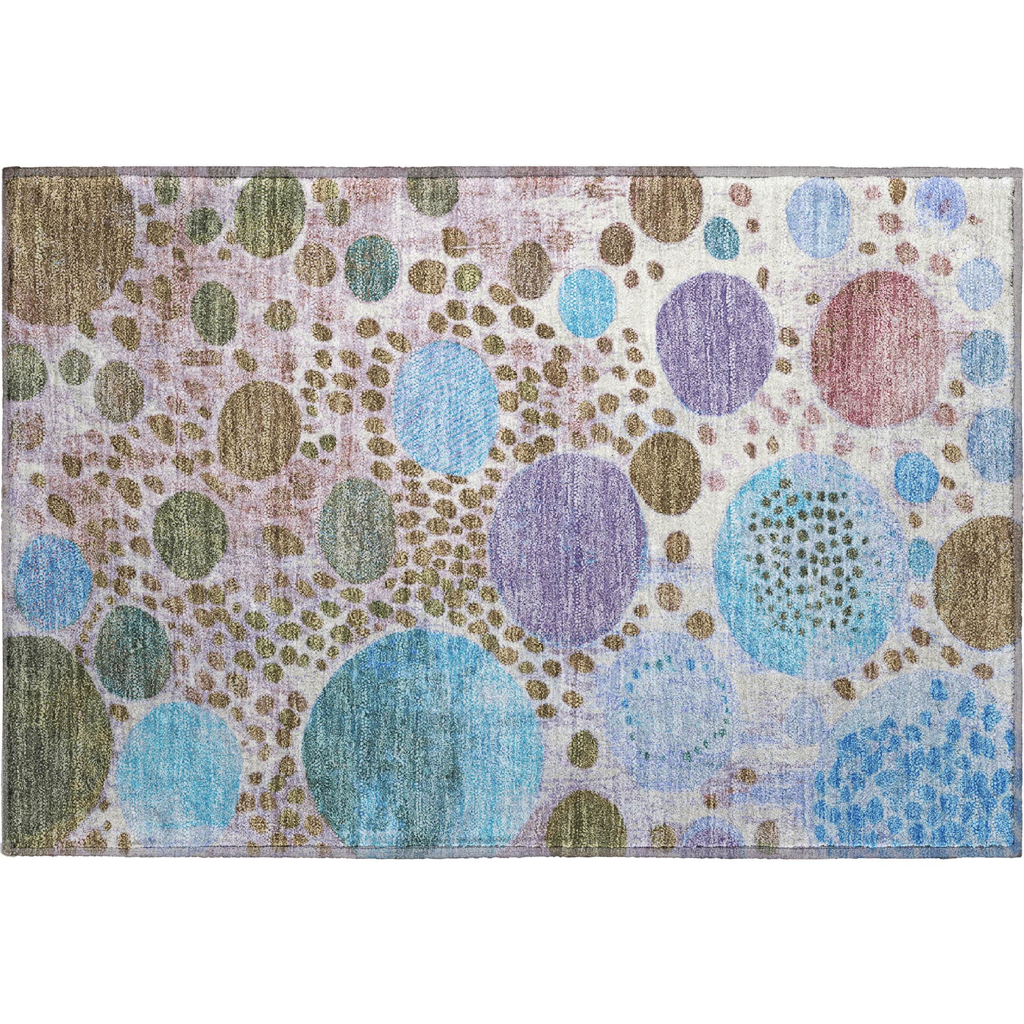 Kathmandu Machine Washable Transitional Khaki Brown Rug 1'8" x 2'6" #shape_Rectangle