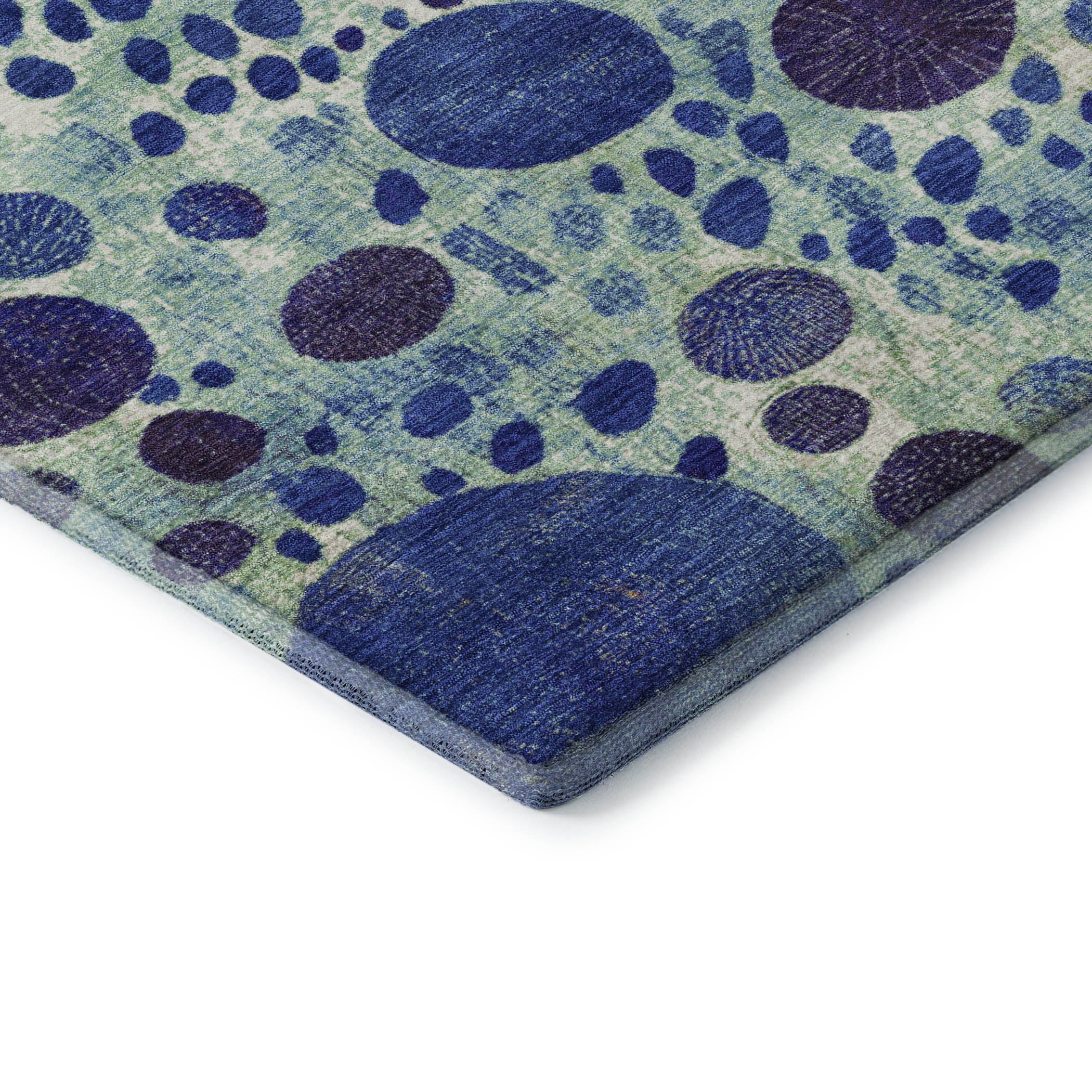 Kathmandu Machine Washable Transitional Navy Blue Rug 1'8" x 2'6" #shape_Rectangle