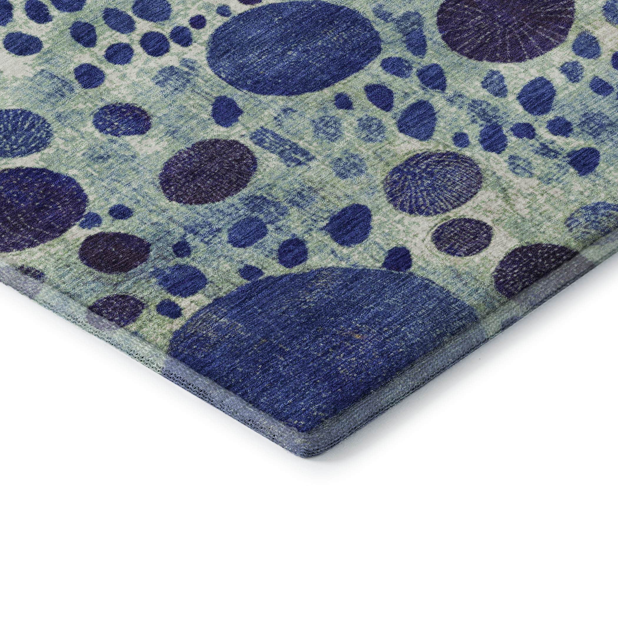 Kathmandu Machine Washable Transitional Navy Blue Rug 1'8" x 2'6" #shape_Rectangle