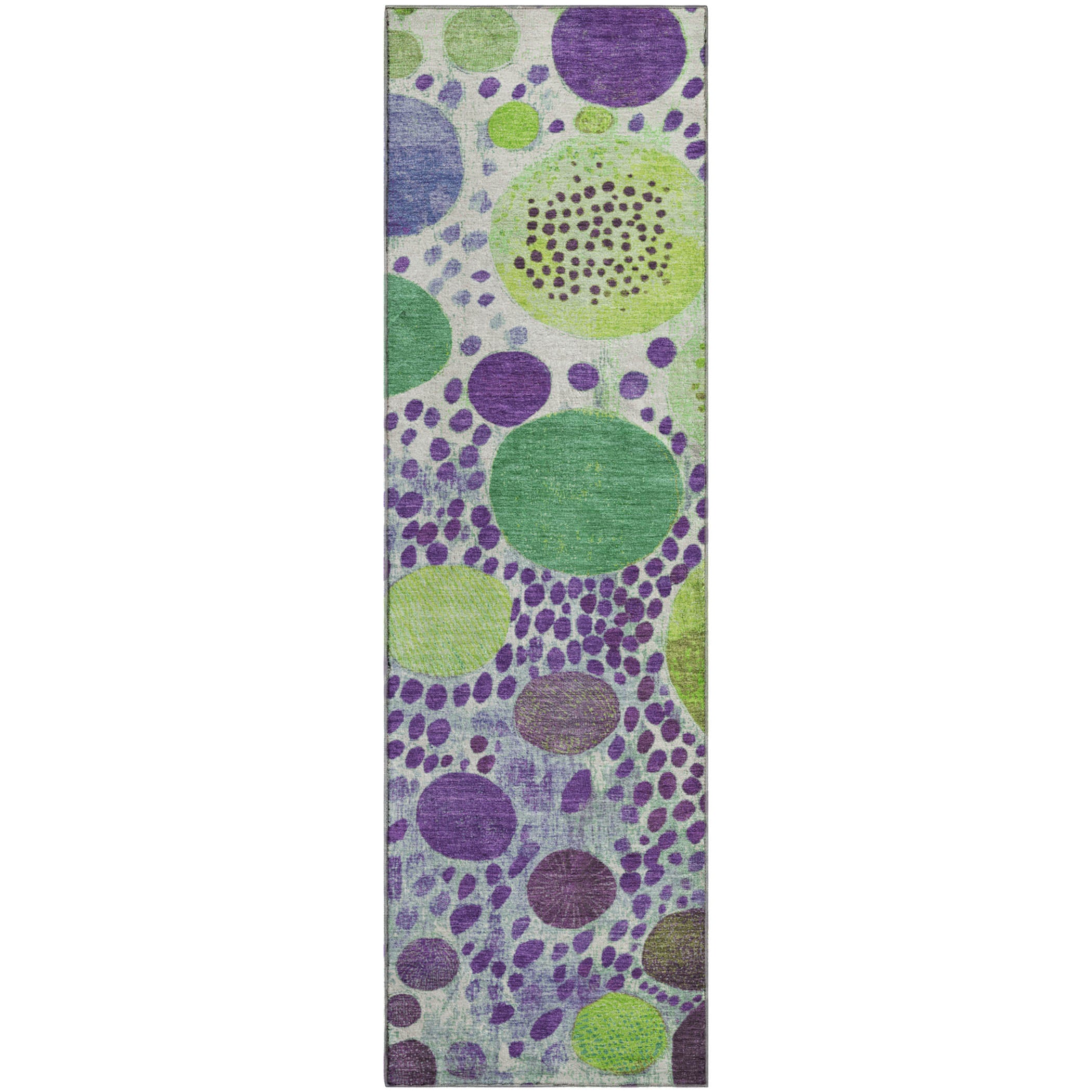 Kathmandu Machine Washable Transitional Purple Rug 2'3" x 7'6" #shape_Runner
