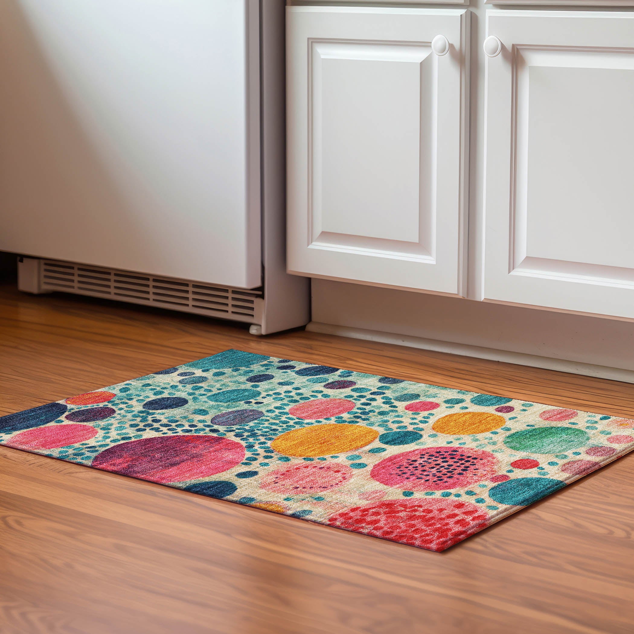 Kathmandu Machine Washable Transitional Teal Rug 1'8" x 2'6" #shape_Rectangle