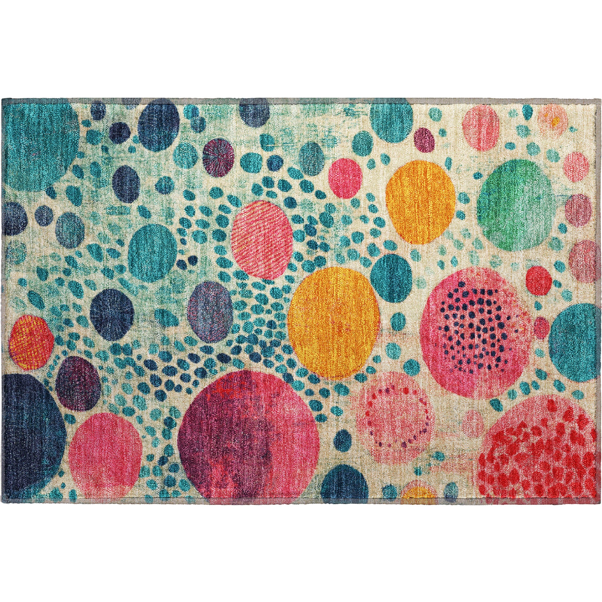 Kathmandu Machine Washable Transitional Teal Rug 1'8" x 2'6" #shape_Rectangle