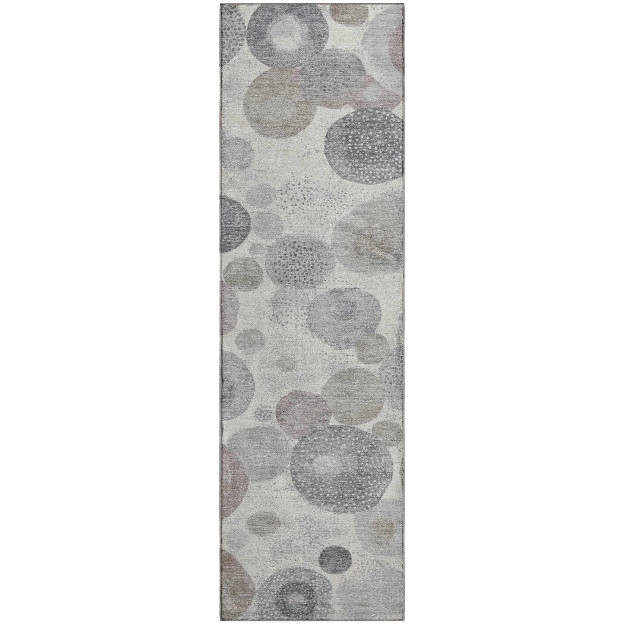 Santorini Machine Washable Transitional Ivory Rug 2'3" x 7'6" #shape_Runner