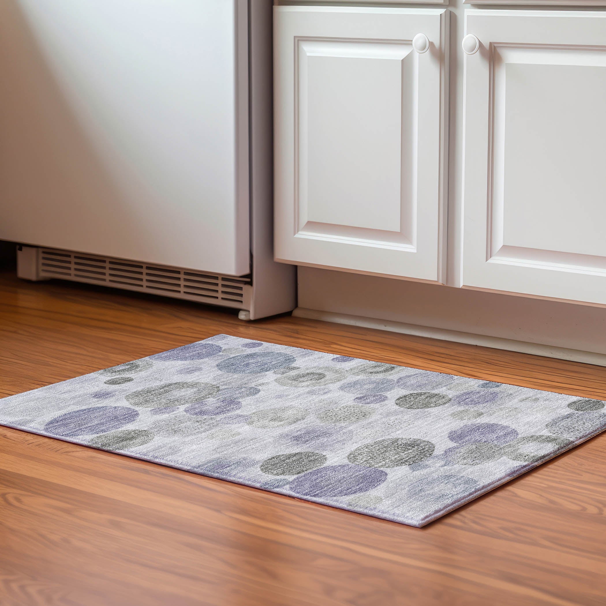 Santorini Machine Washable Transitional Lavender Purple Rug 1'8" x 2'6" #shape_Rectangle
