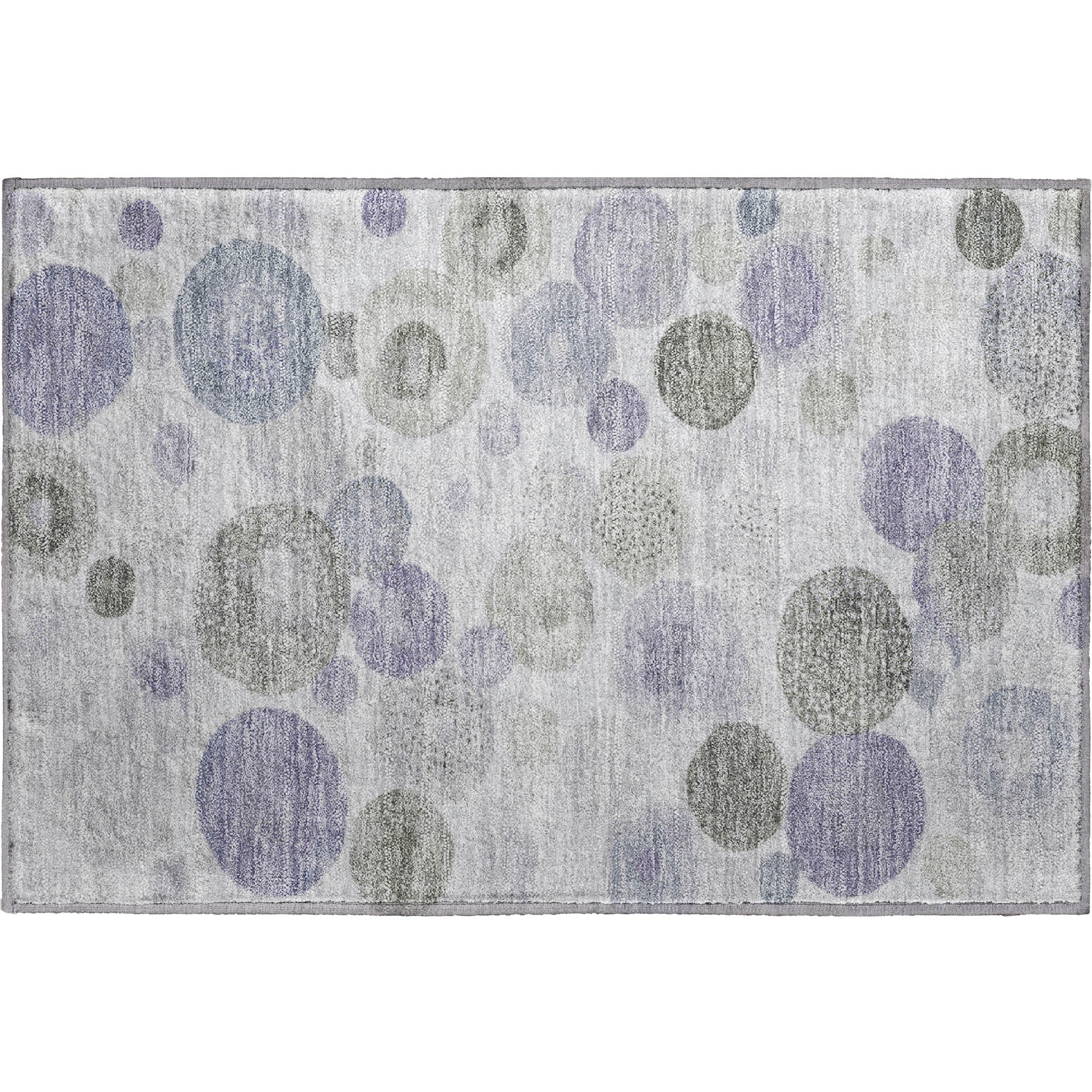 Santorini Machine Washable Transitional Lavender Purple Rug 1'8" x 2'6" #shape_Rectangle