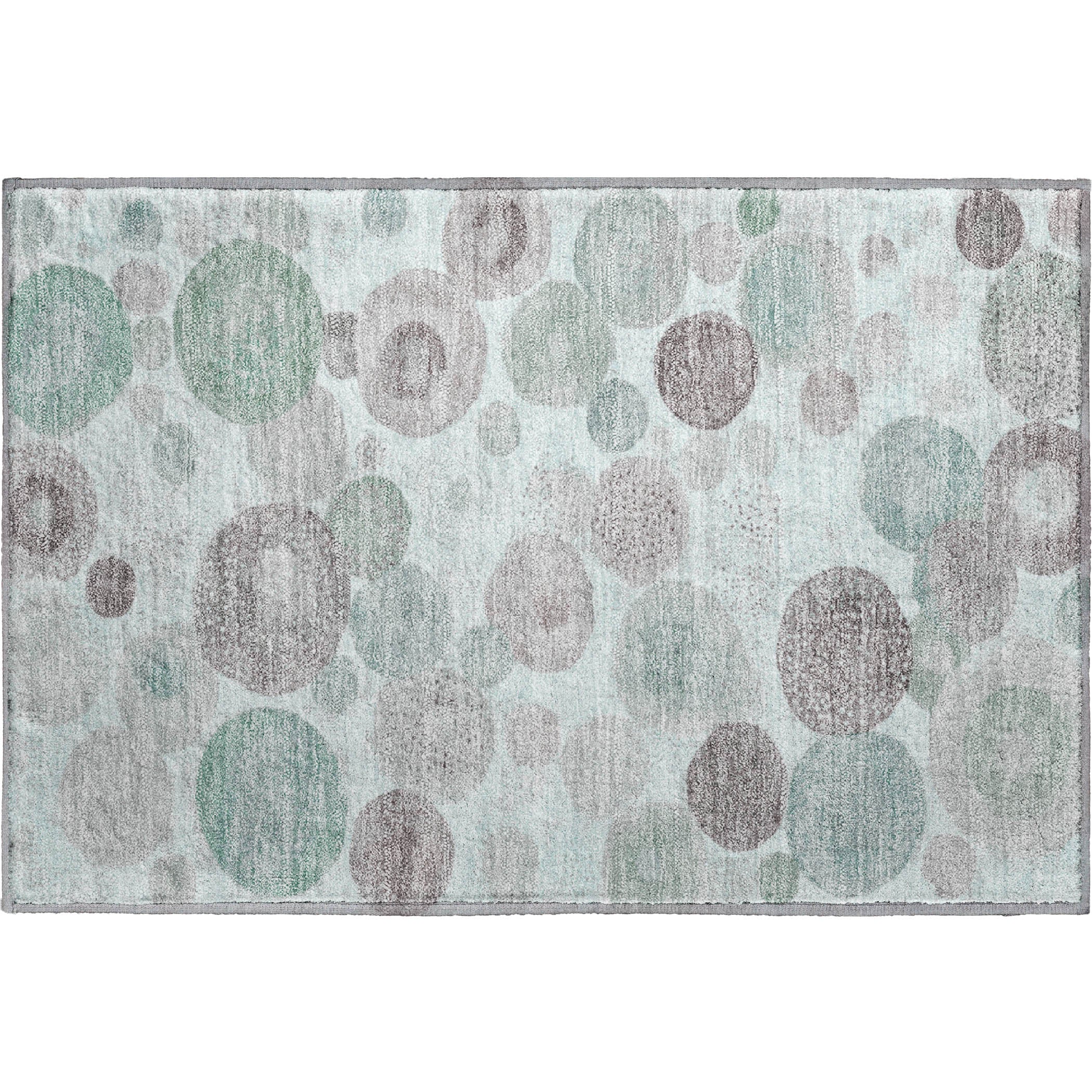Santorini Machine Washable Transitional Mint Green Rug 1'8" x 2'6" #shape_Rectangle