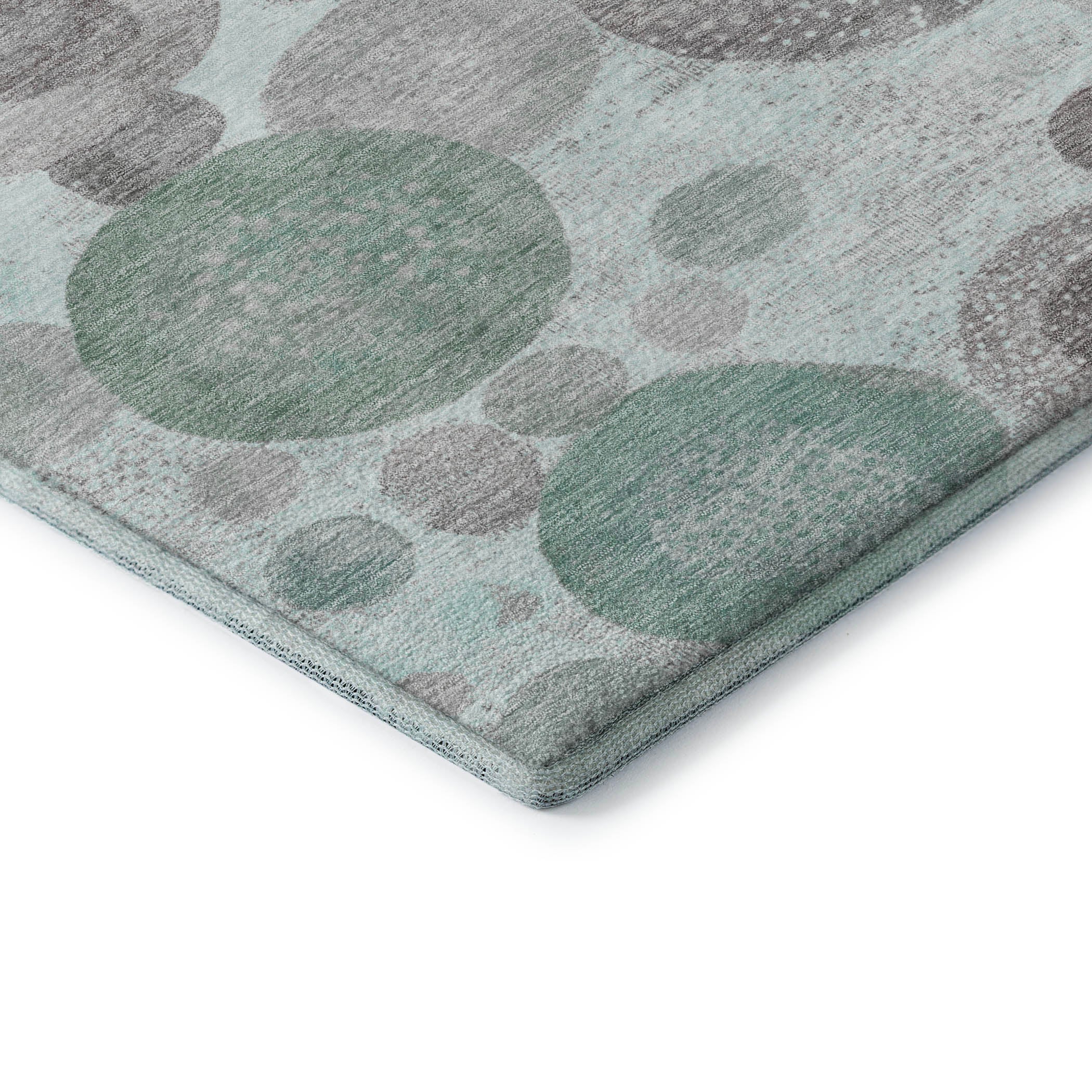 Santorini Machine Washable Transitional Mint Green Rug 1'8" x 2'6" #shape_Rectangle