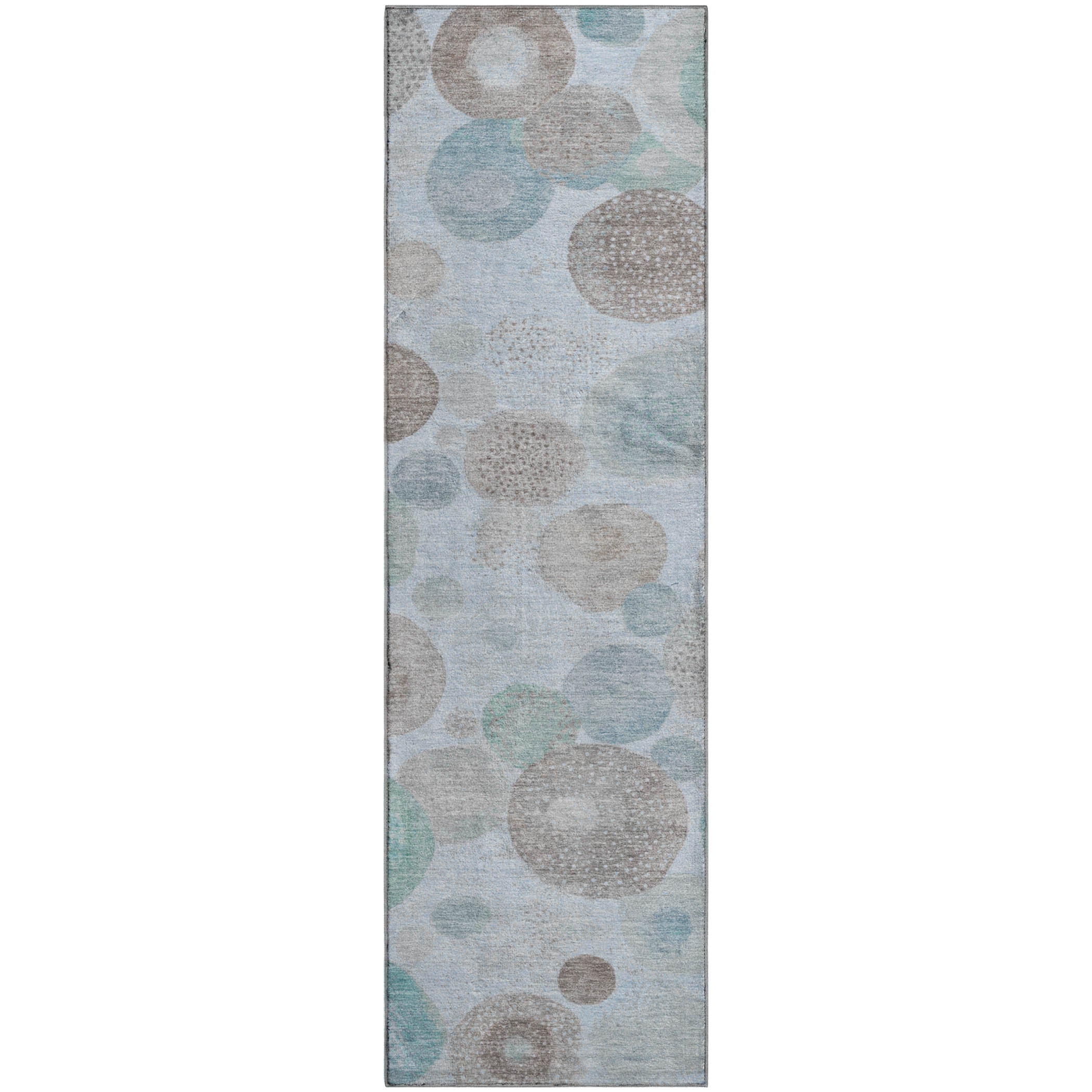 Santorini Machine Washable Transitional Sky Blue Rug 2'3" x 7'6" #shape_Runner