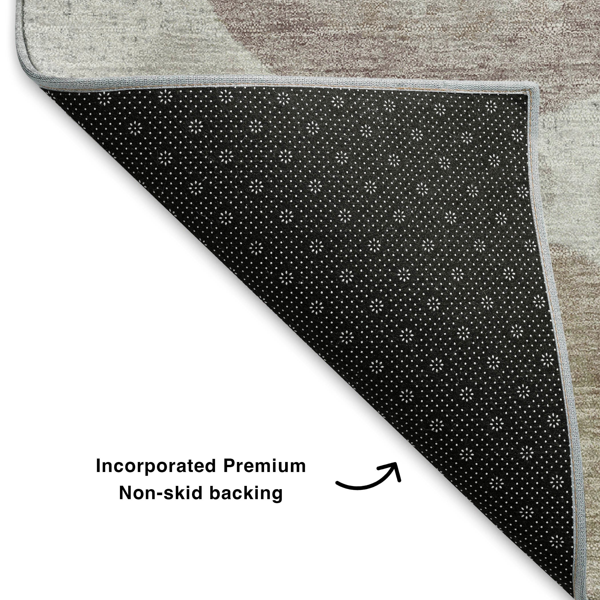 Santorini Machine Washable Transitional Taupe Brown Rug 1'8" x 2'6" #shape_Rectangle