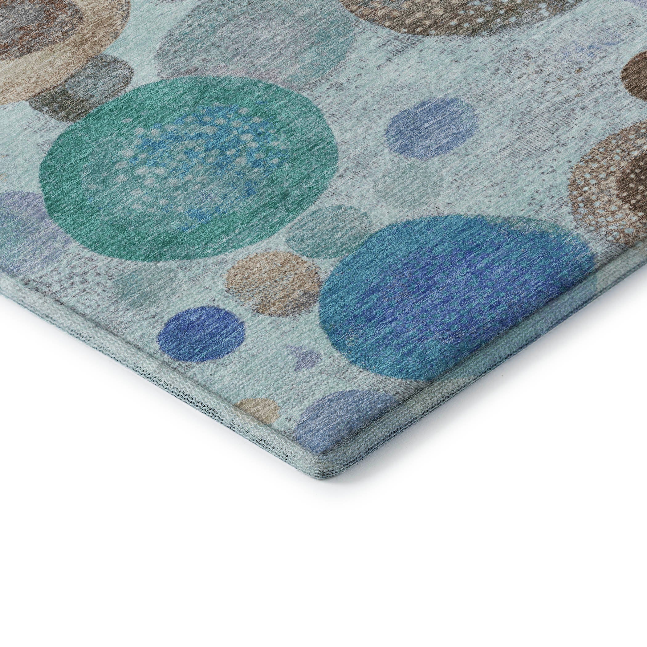 Santorini Machine Washable Transitional Teal Rug 1'8" x 2'6" #shape_Rectangle