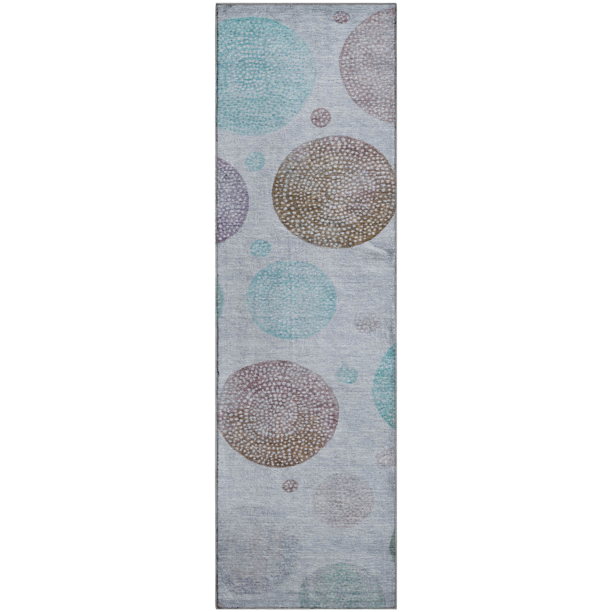 Cusco Machine Washable Transitional Blue Rug 2'3" x 7'6" #shape_Runner