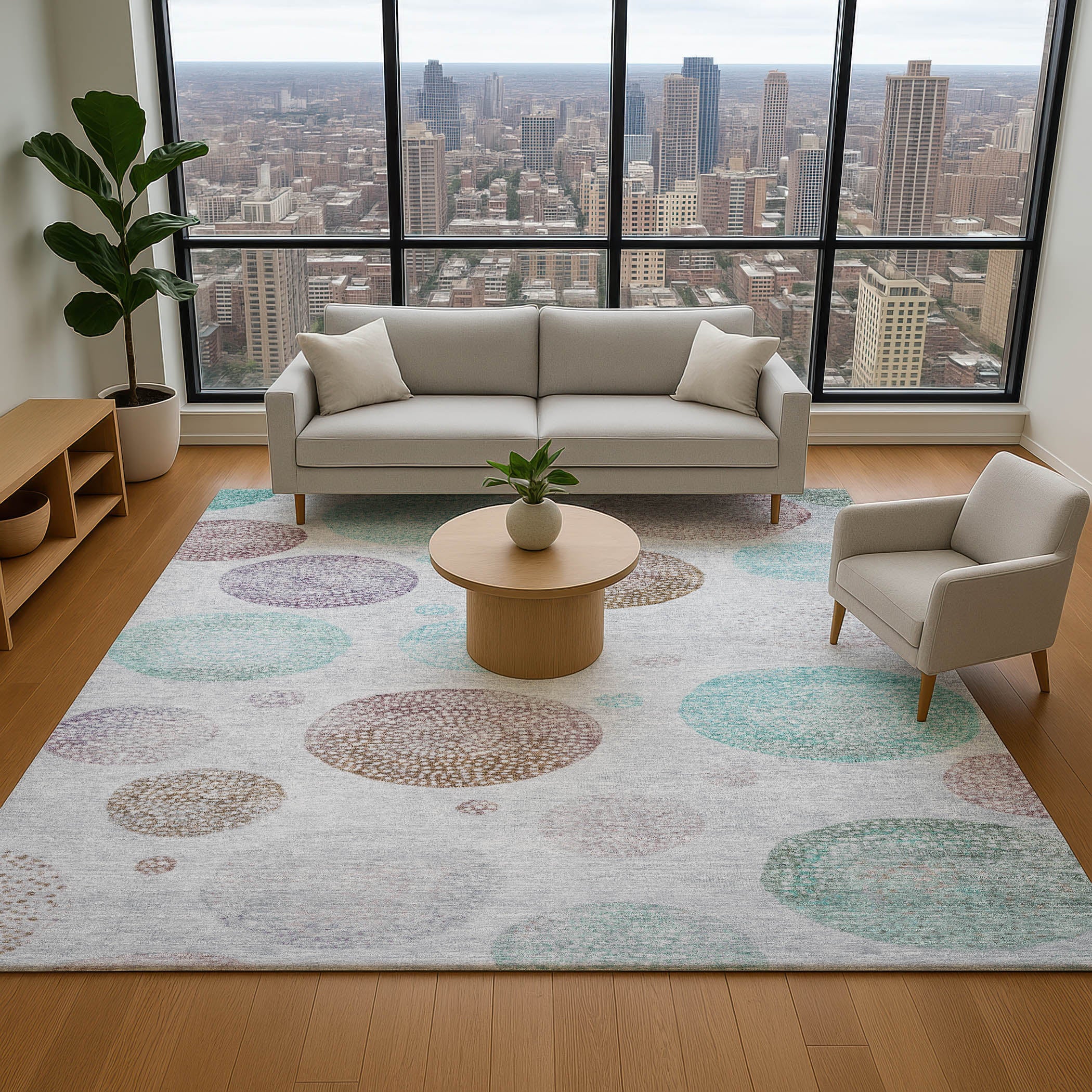 Cusco Machine Washable Transitional Blue Rug 2'6" x 3'10" #shape_Rectangle