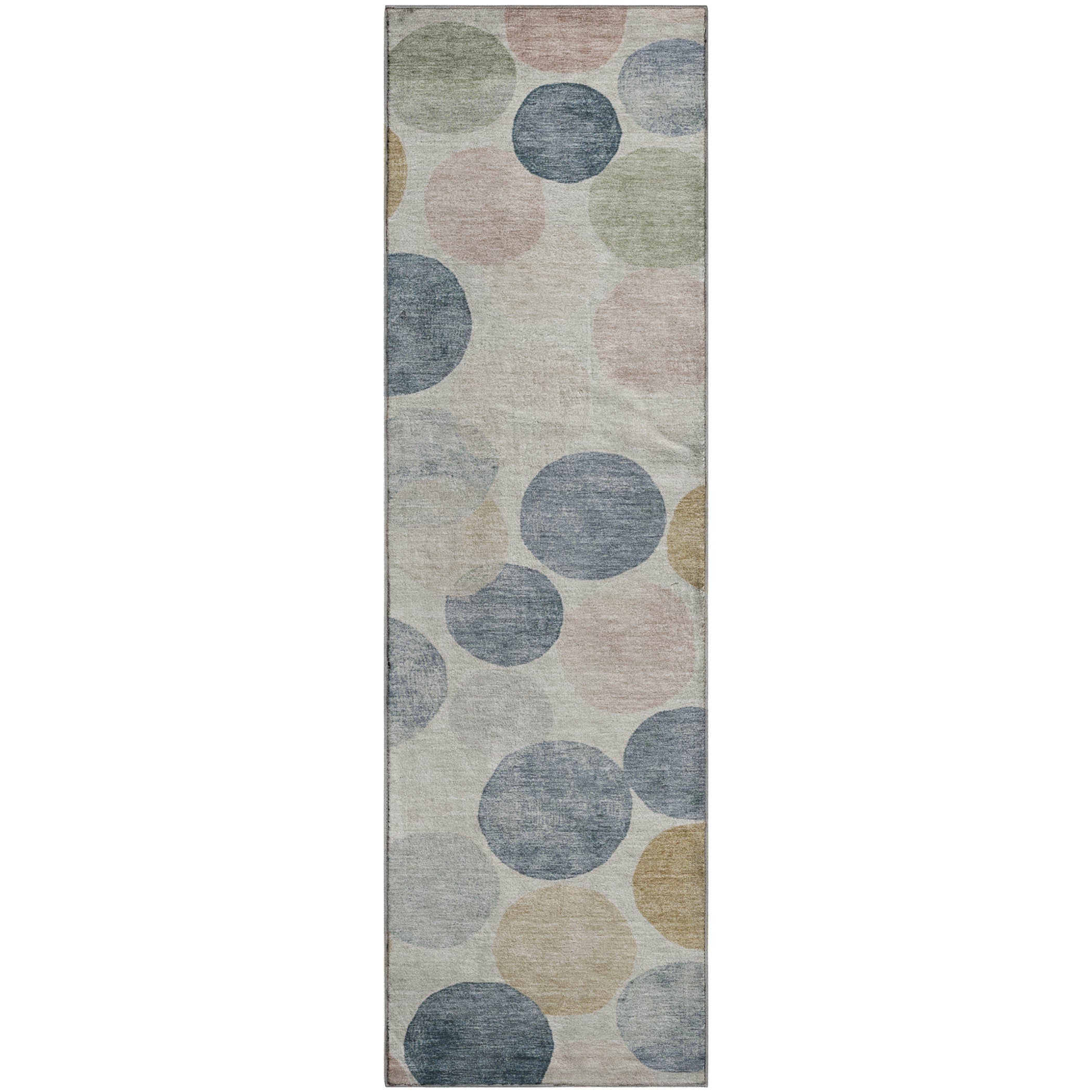Split Machine Washable Transitional Beige Brown Rug 2'3" x 7'6" #shape_Runner