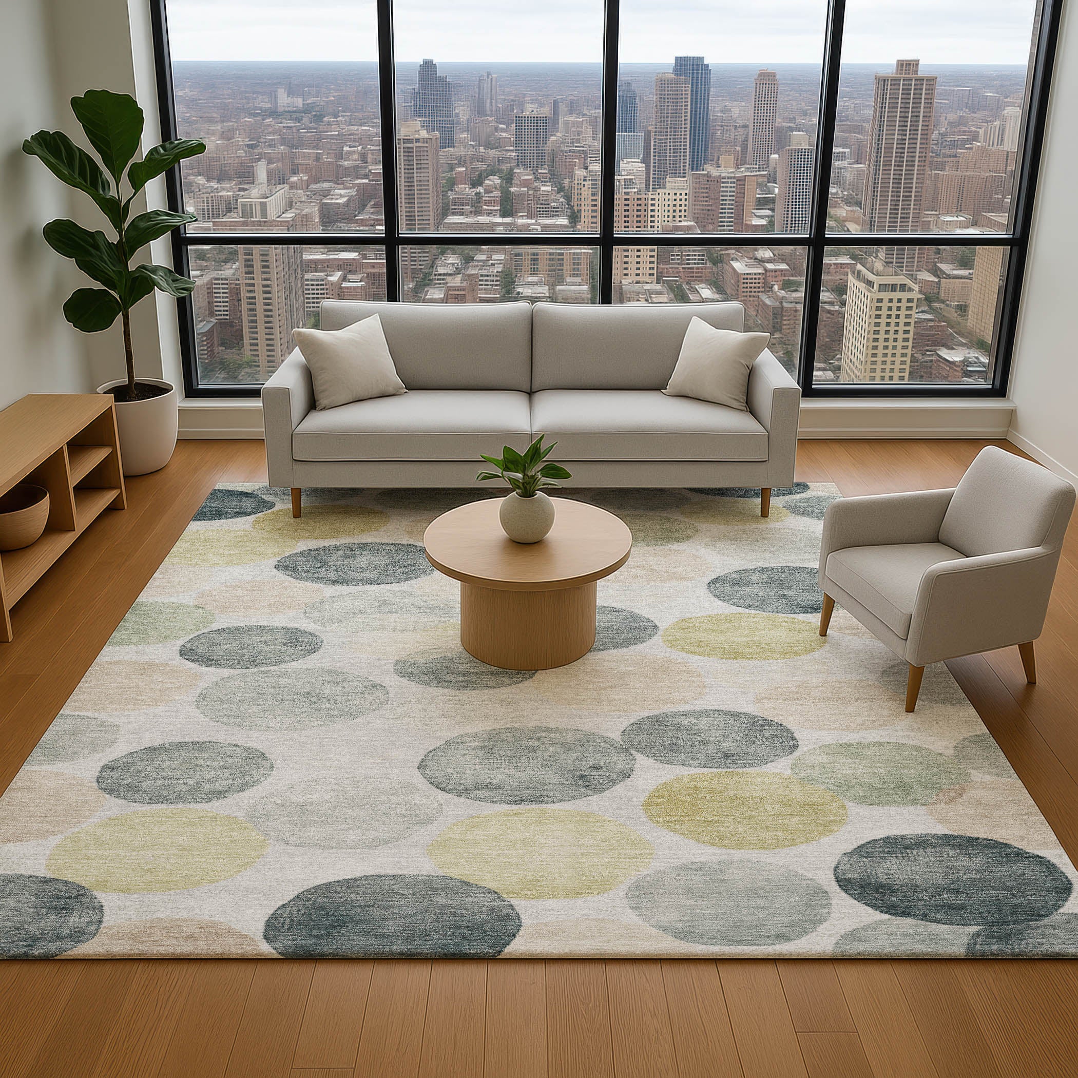 Split Machine Washable Transitional Gray Rug 2'6" x 3'10" #shape_Rectangle