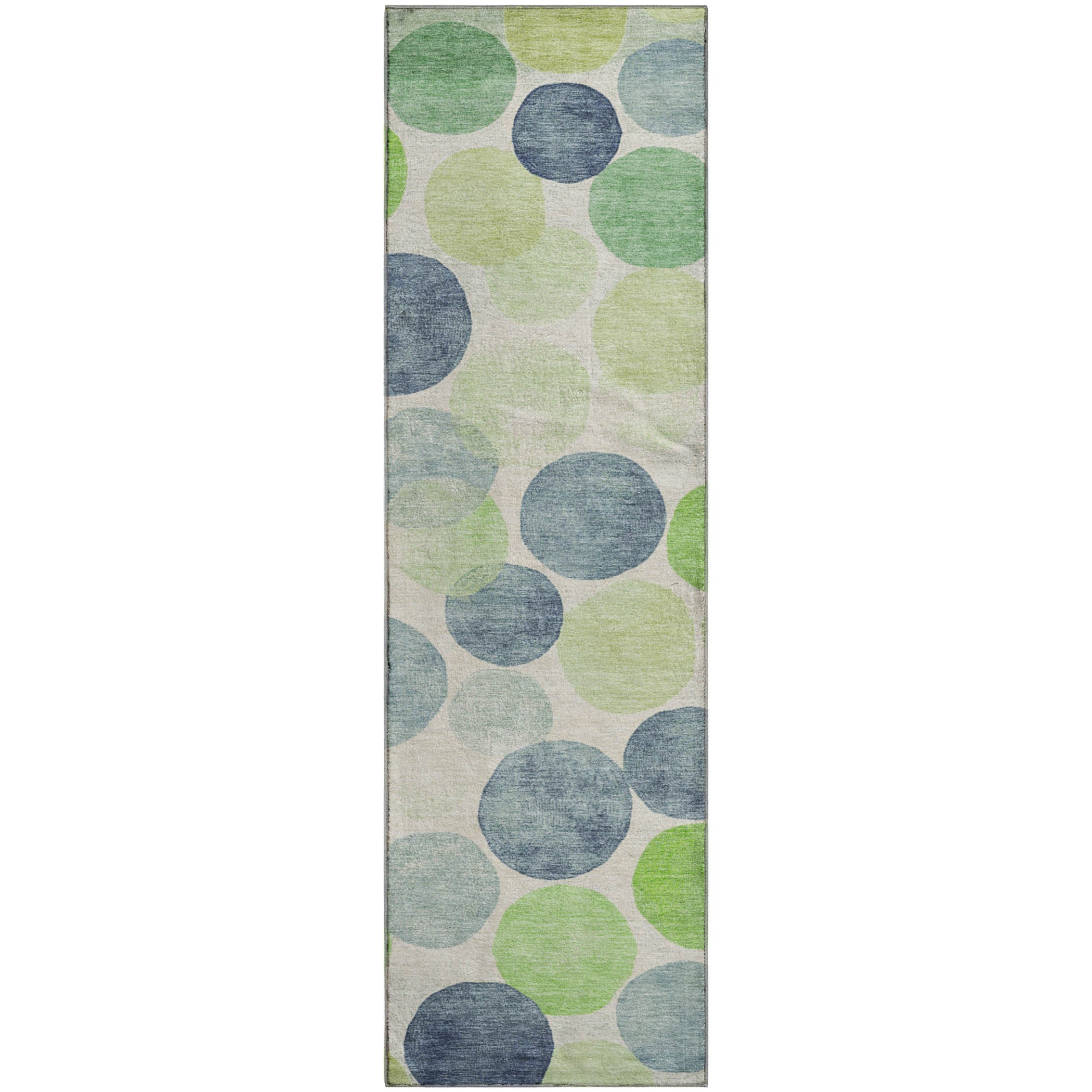 Split Machine Washable Transitional Navy Blue Rug 2'3" x 7'6" #shape_Runner