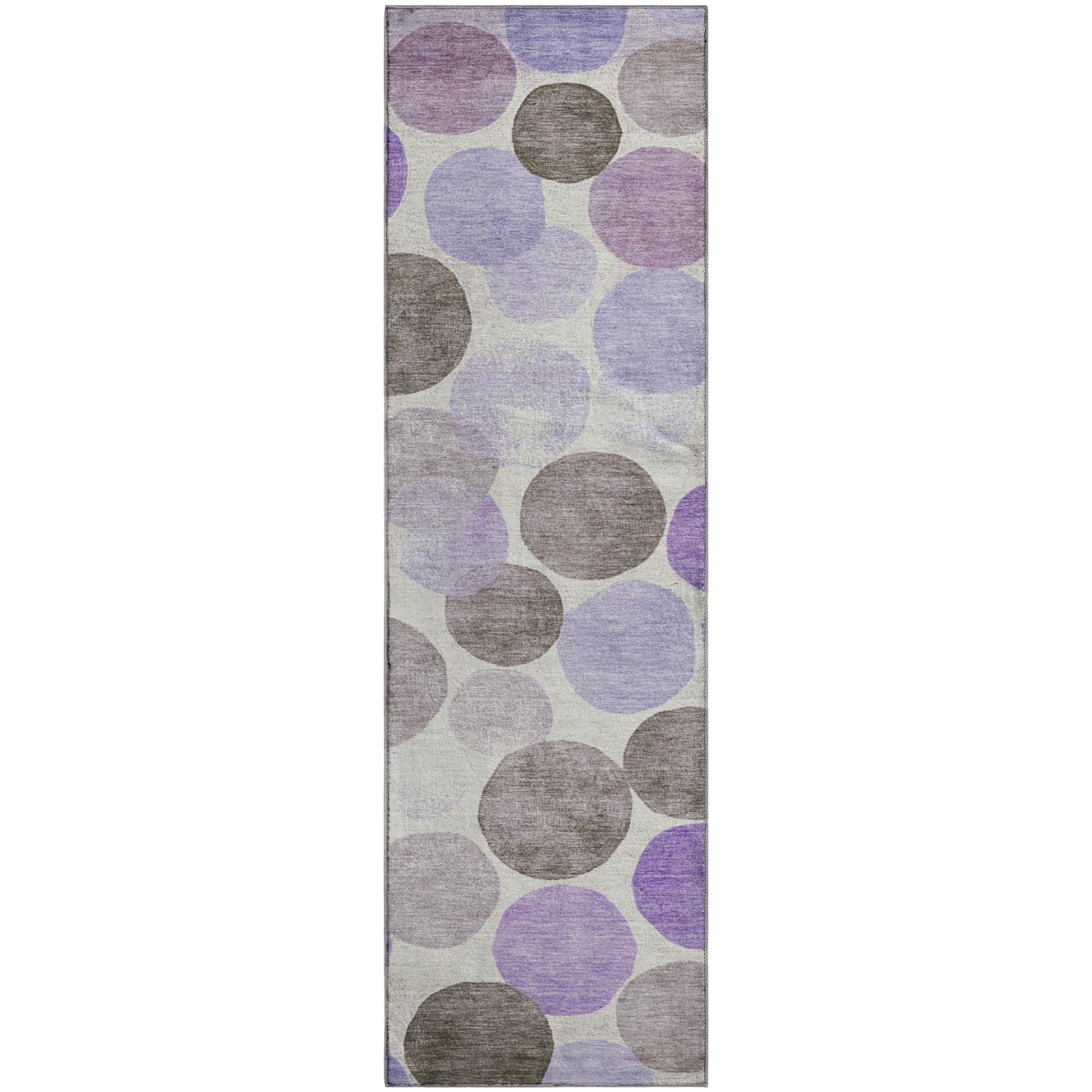 Split Machine Washable Transitional Purple Rug 2'3" x 7'6" #shape_Runner