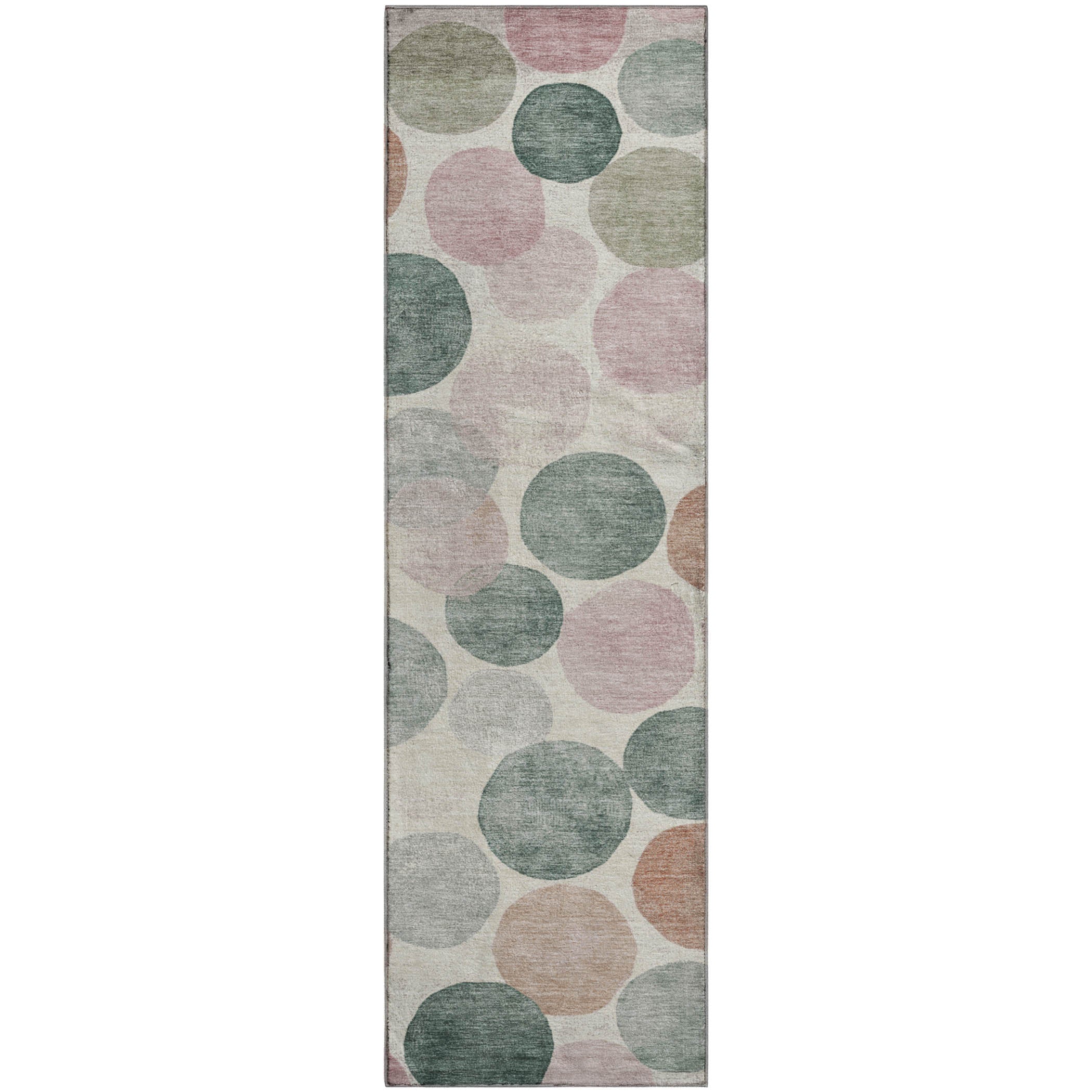 Split Machine Washable Transitional Salmon Orange Rug 2'3" x 7'6" #shape_Runner