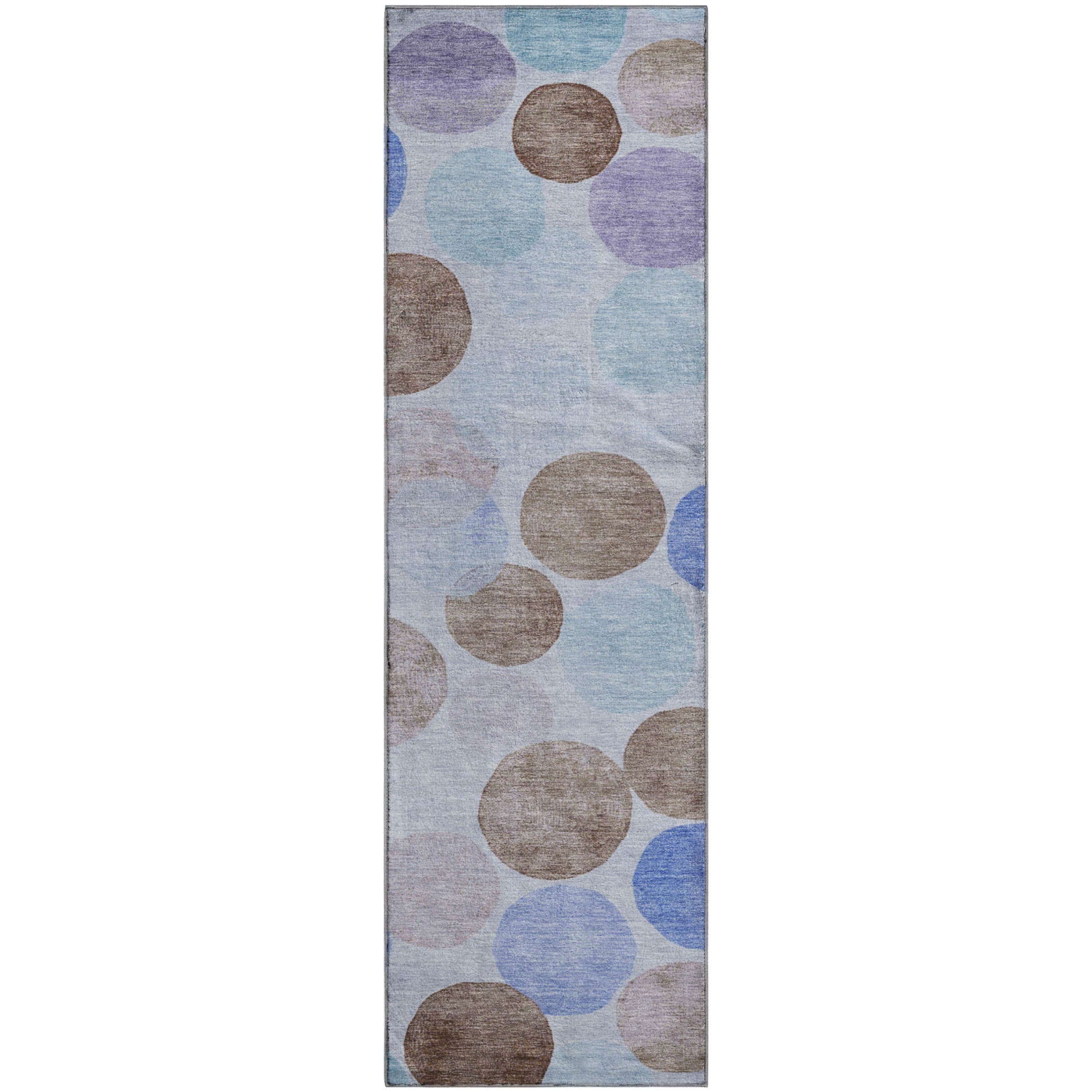 Split Machine Washable Transitional Sky Blue Rug 2'3" x 7'6" #shape_Runner