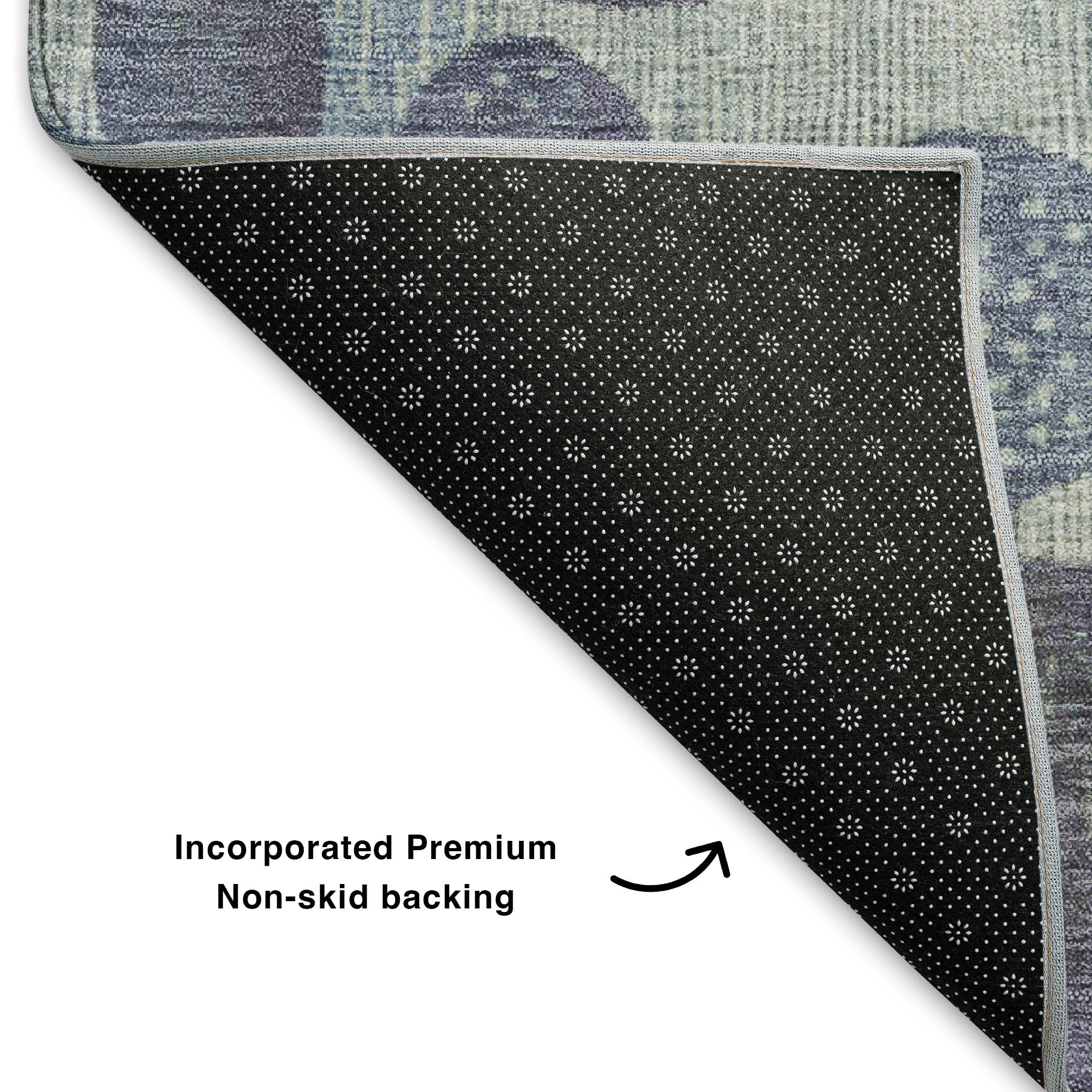Salzburg Machine Washable Transitional Denim Blue Rug 1'8" x 2'6" #shape_Rectangle